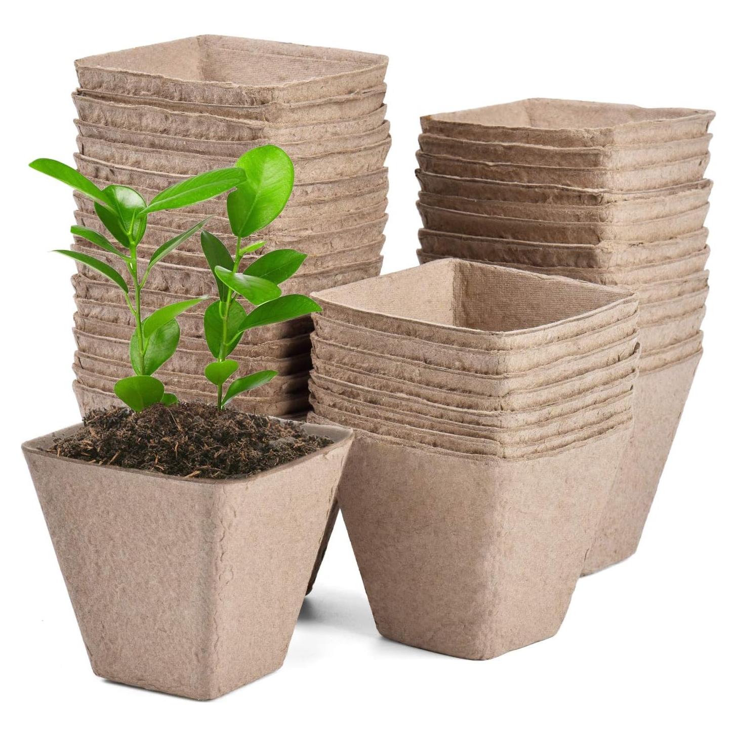 Macetas de Turba Orgánica JOYSEUS 8.26 cm 30 Pcs Ecológicas