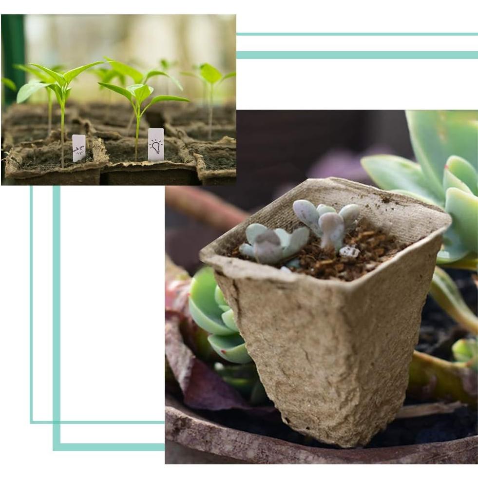 Macetas de Turba Orgánica JOYSEUS 8.26 cm 30 Pcs Ecológicas