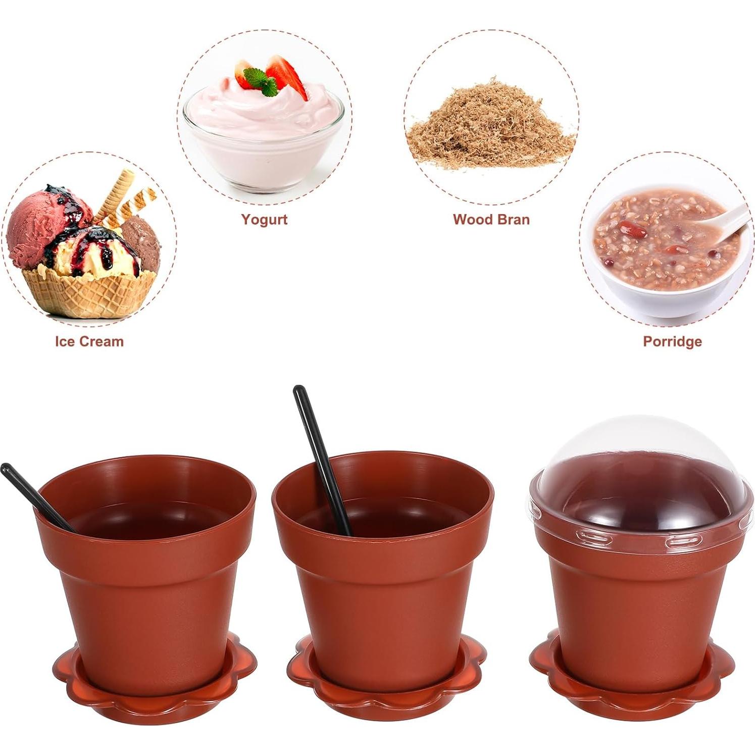 Paquete de 20 Mini Macetas DOITOOL con Tapa y Pala 7.2 cm