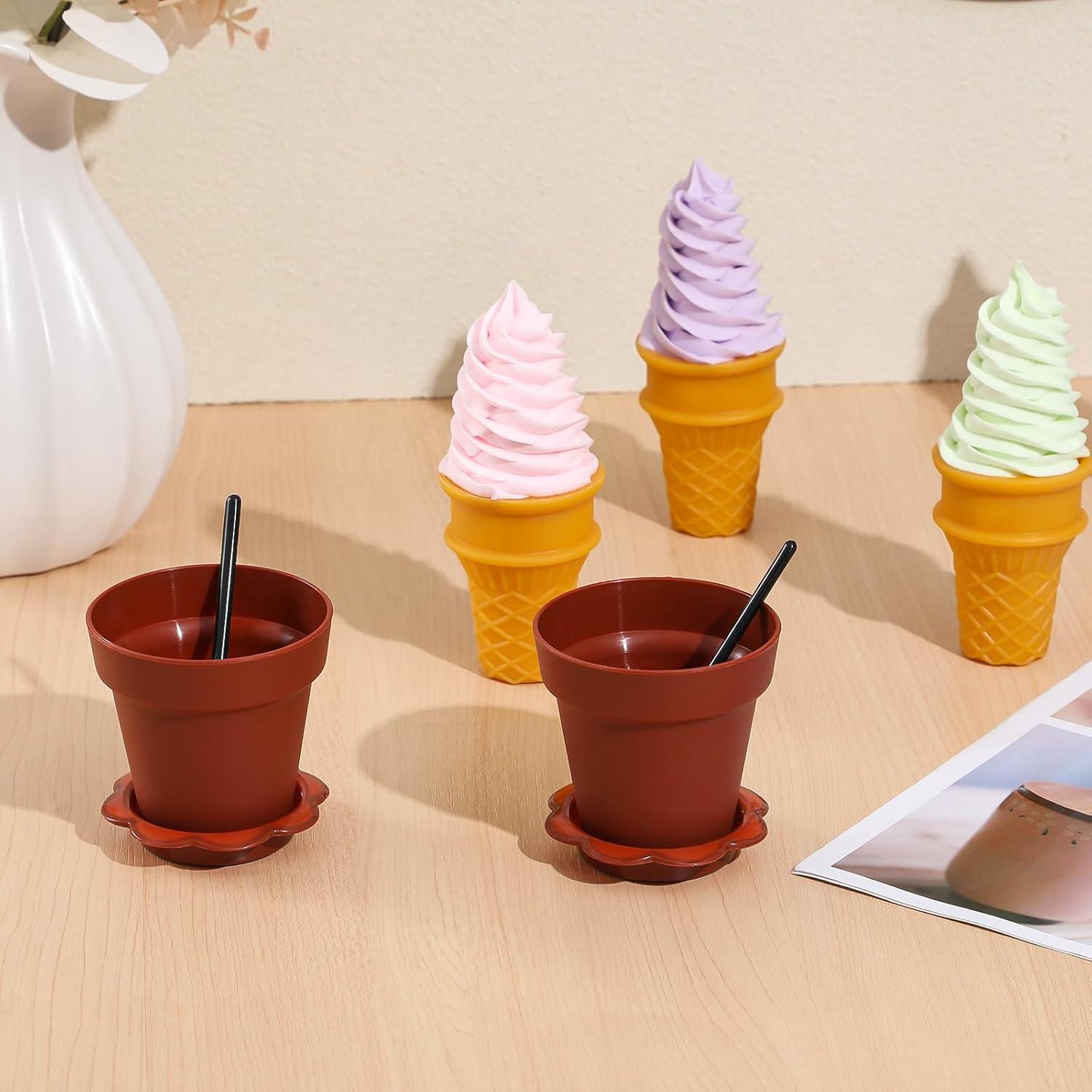 Paquete de 20 Mini Macetas DOITOOL con Tapa y Pala 7.2 cm