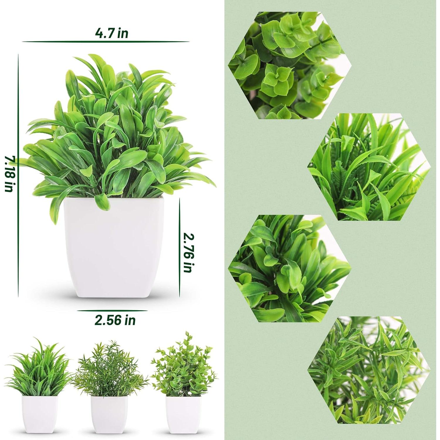 Plantas Falsas en Macetas Der Rose - 4 Paquetes Eucalipto