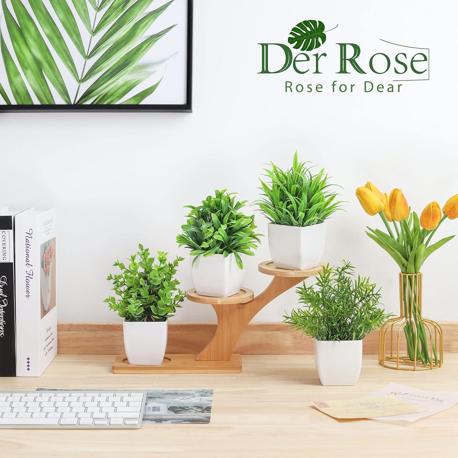 Plantas Falsas en Macetas Der Rose - 4 Paquetes Eucalipto