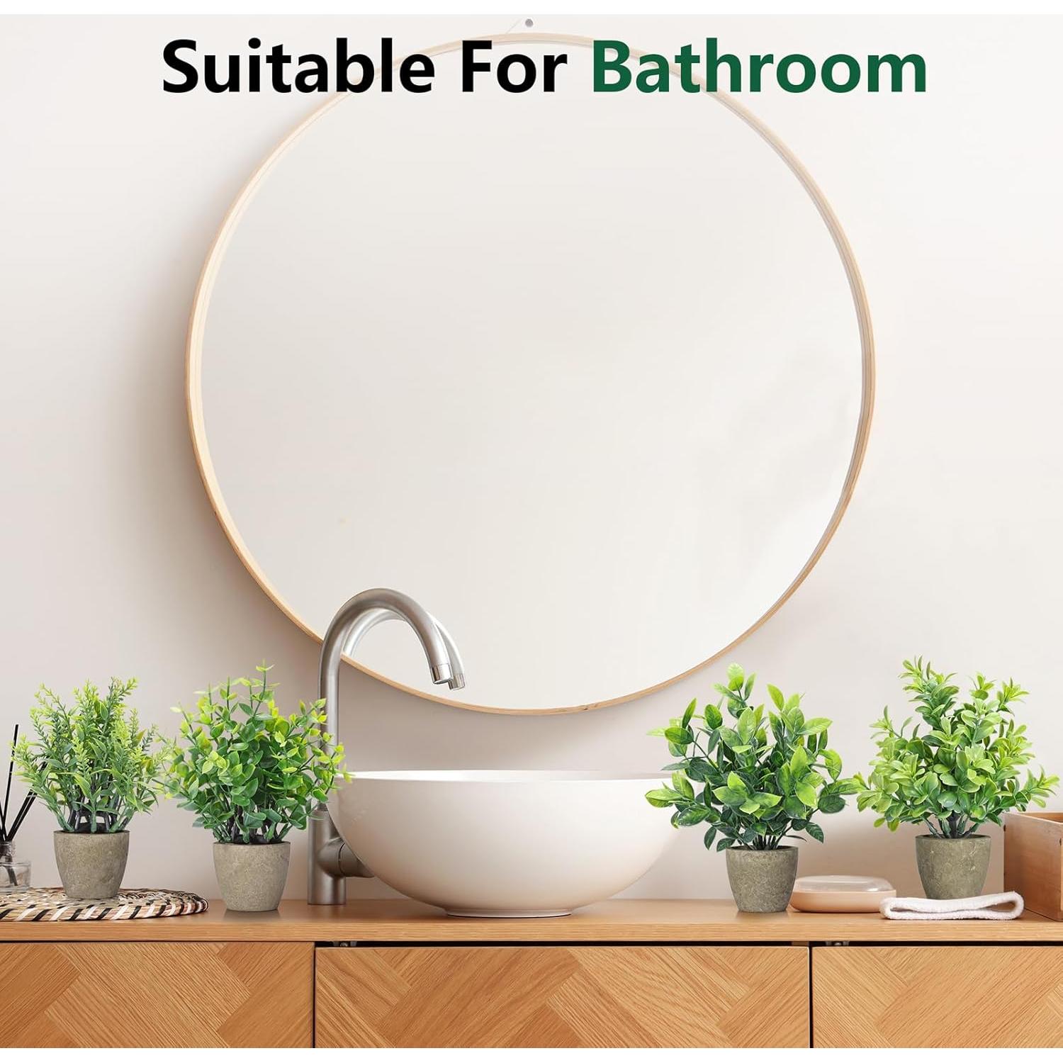 Paquete de 4 Plantas Artificiales FAVOWREATH en Macetas Cerámicas