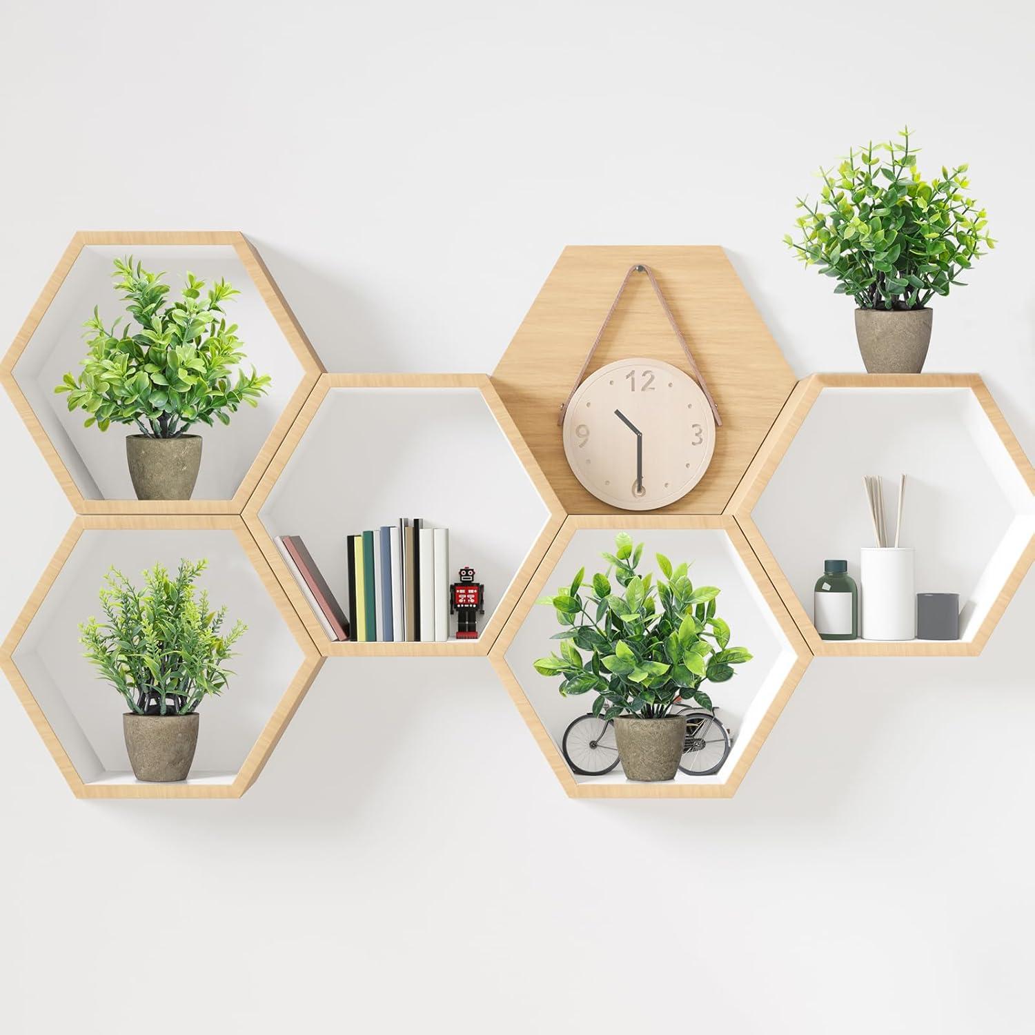 Paquete de 4 Plantas Artificiales FAVOWREATH en Macetas Cerámicas