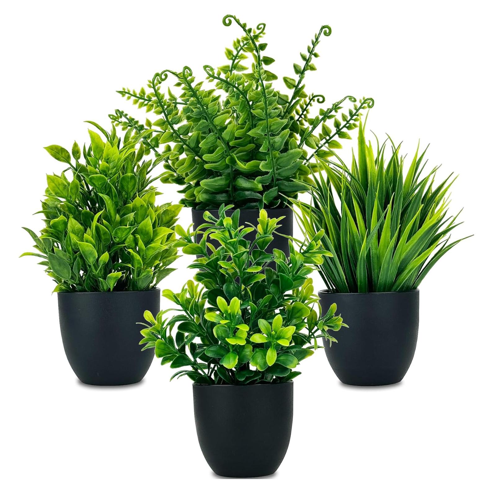 Juego de 4 Plantas Falsas DCECDWD en Macetas Compactas