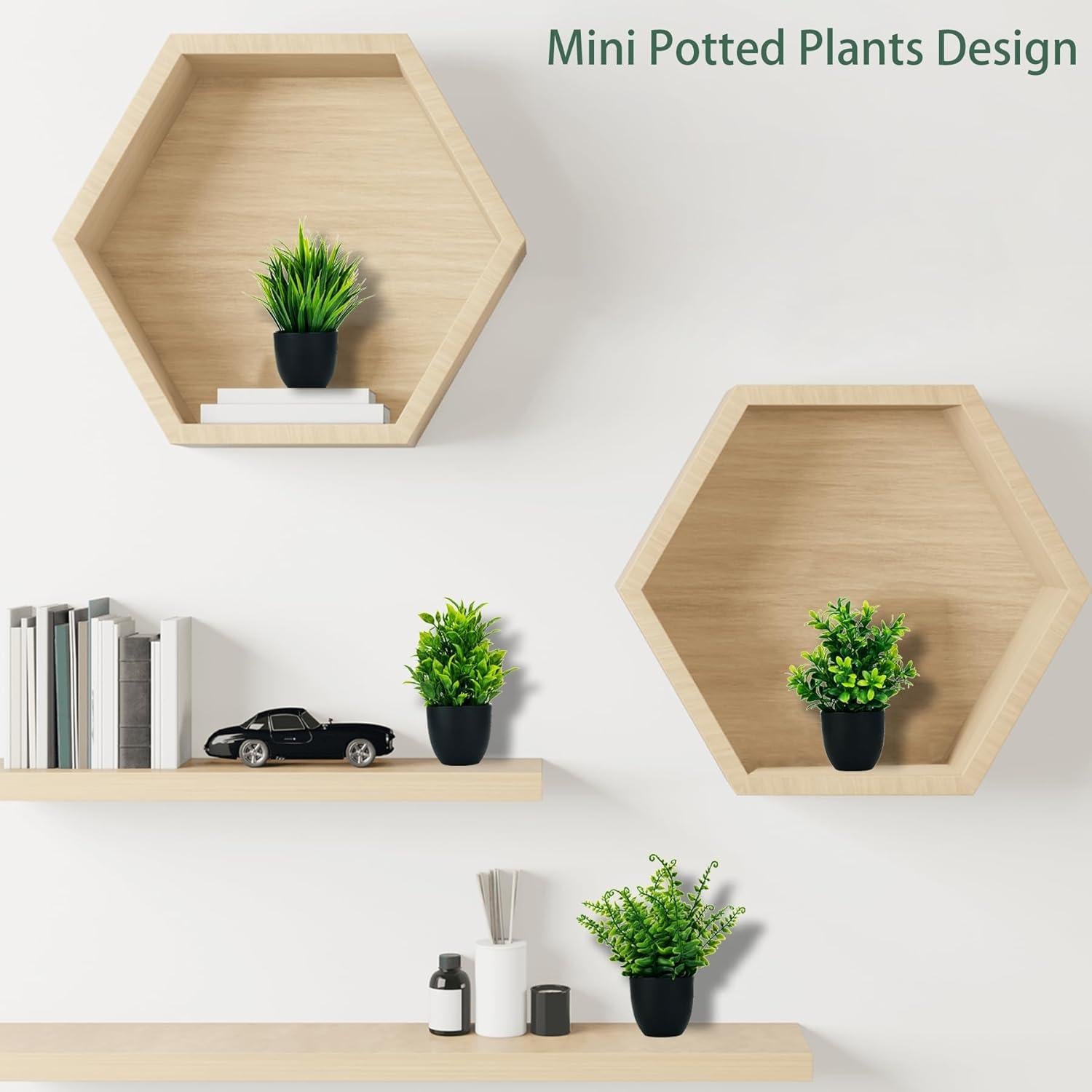 Juego de 4 Plantas Falsas DCECDWD en Macetas Compactas