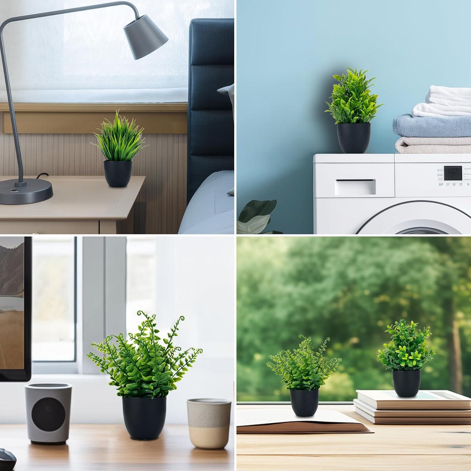 Juego de 4 Plantas Falsas DCECDWD en Macetas Compactas