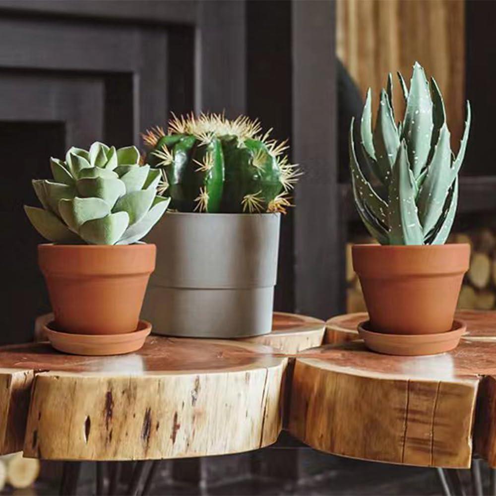 6 Macetas de Arcilla KOAMLY 12.7 cm con Drenaje para Plantas