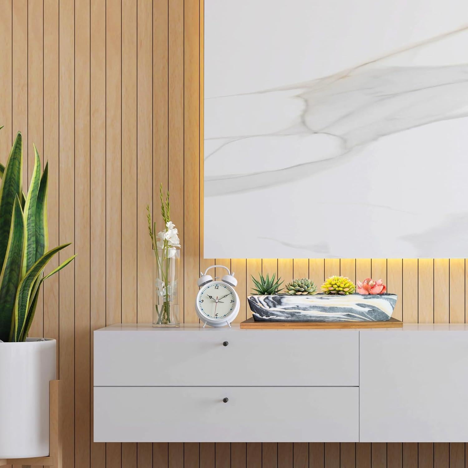 Maceta Cerámica Rectangular ARTKETTY 24.9x6.1 cm con Drenaje