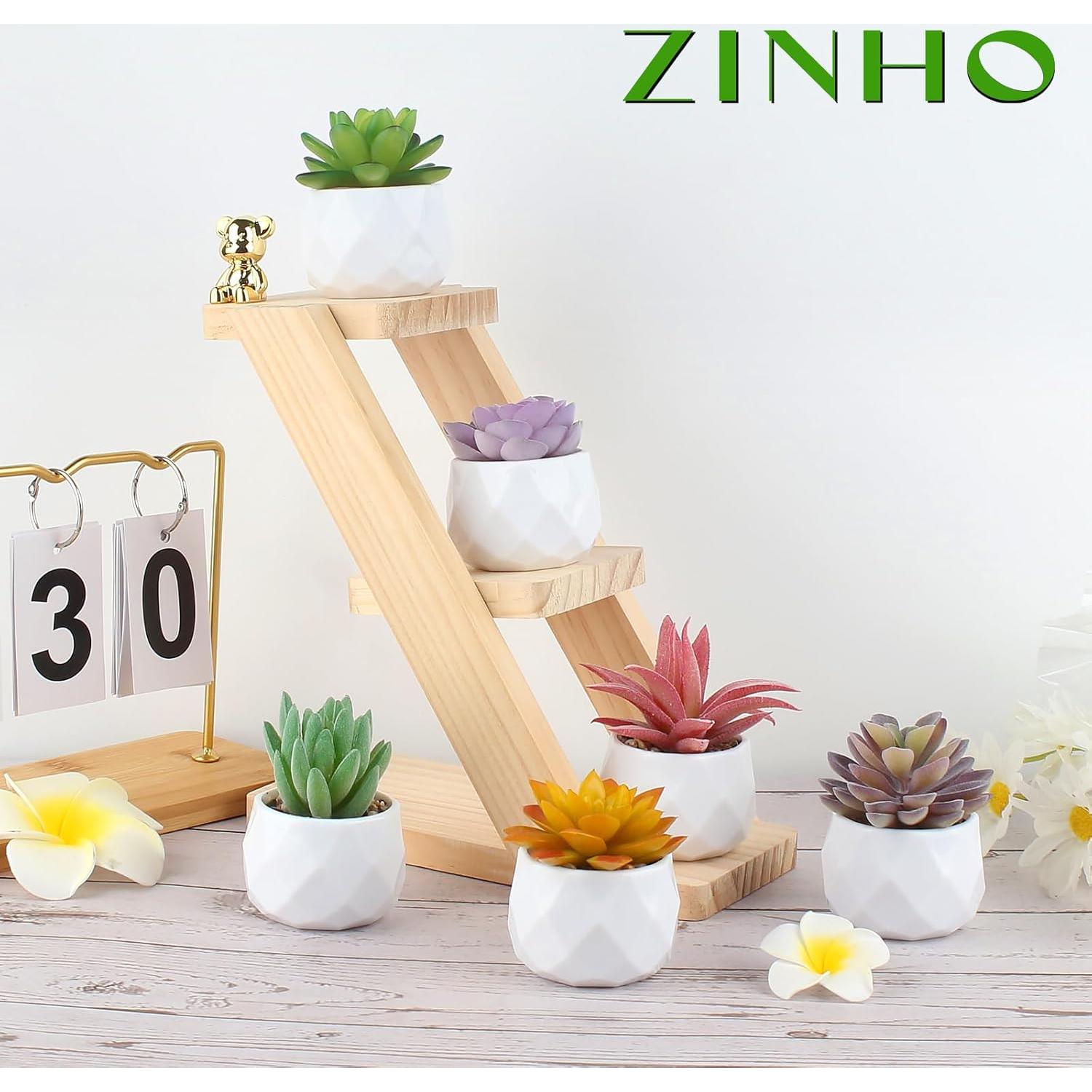 Conjunto de 6 Plantas Suculentas Artificiales ZINHO Decorativas