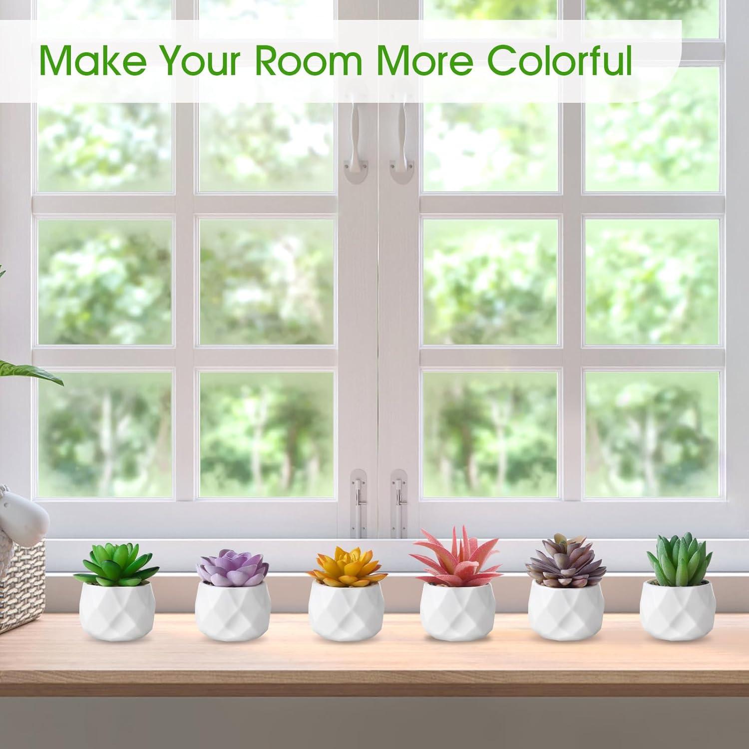 Conjunto de 6 Plantas Suculentas Artificiales ZINHO Decorativas