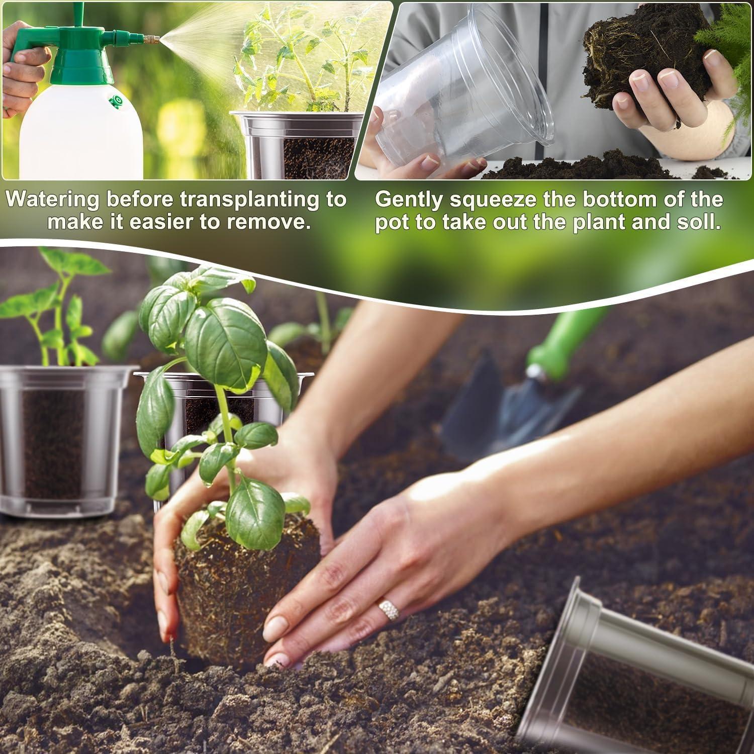 Macetas de Vivero Transparentes SupKing 12 Pcs 3.5/4/5 Pulgadas