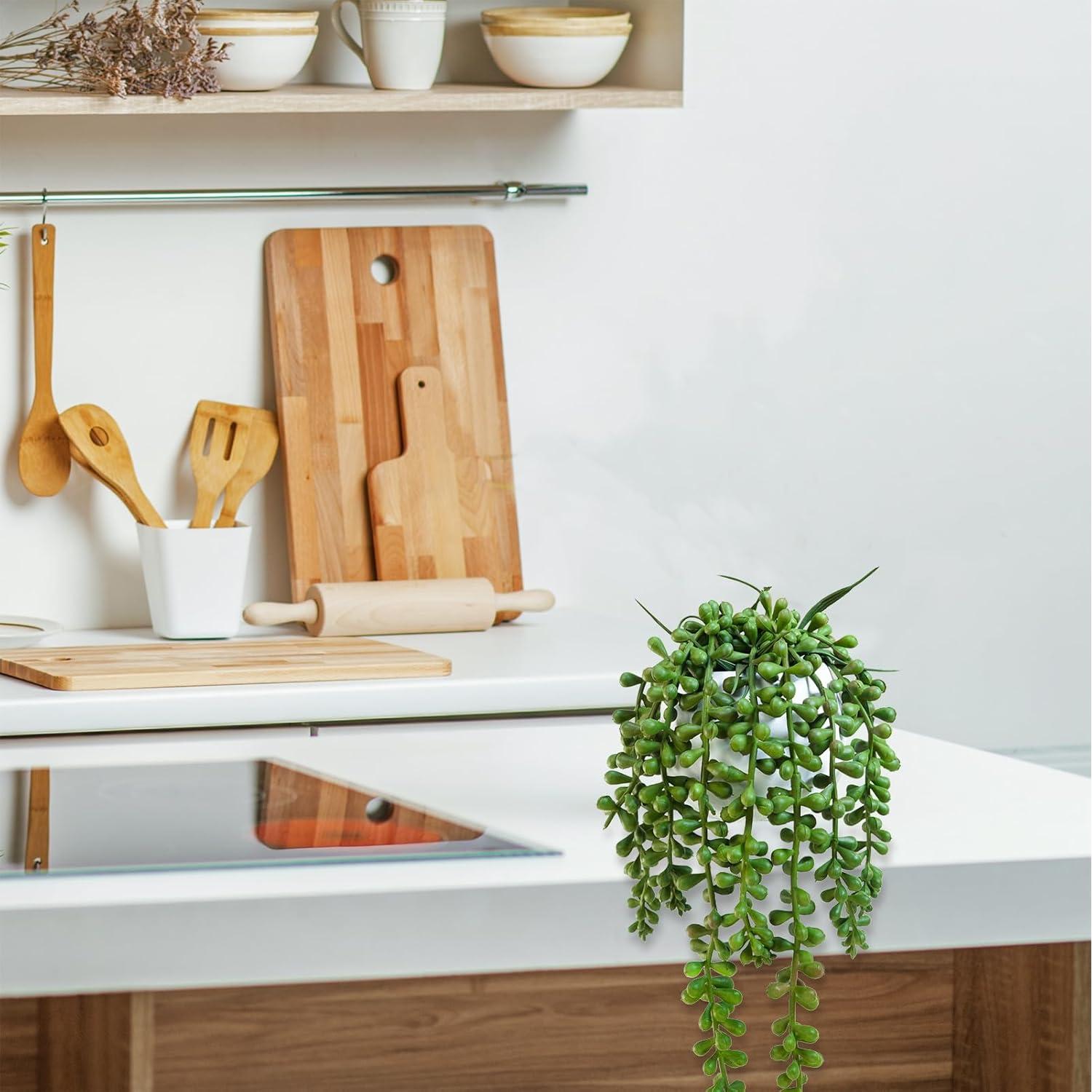 Juego de 3 Plantas Suculentas Artificiales Winlyn en Macetas Concreto