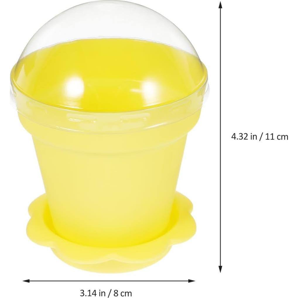 MAGICLULU 20 Vasos de Postre en Forma de Maceta Amarillo 8x11cm