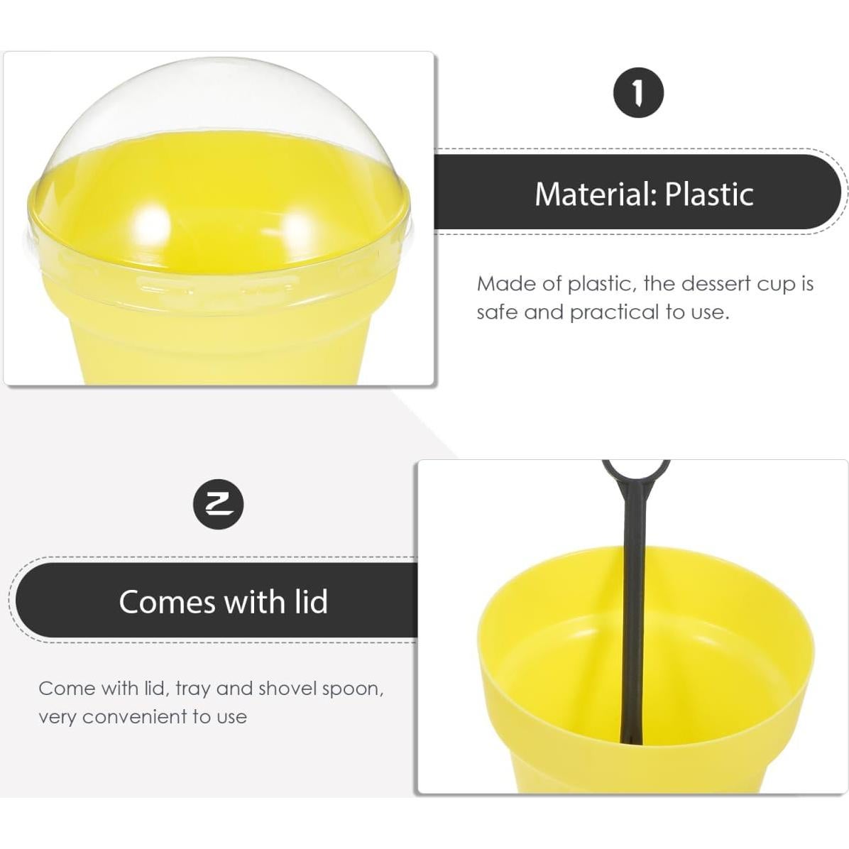 MAGICLULU 20 Vasos de Postre en Forma de Maceta Amarillo 8x11cm