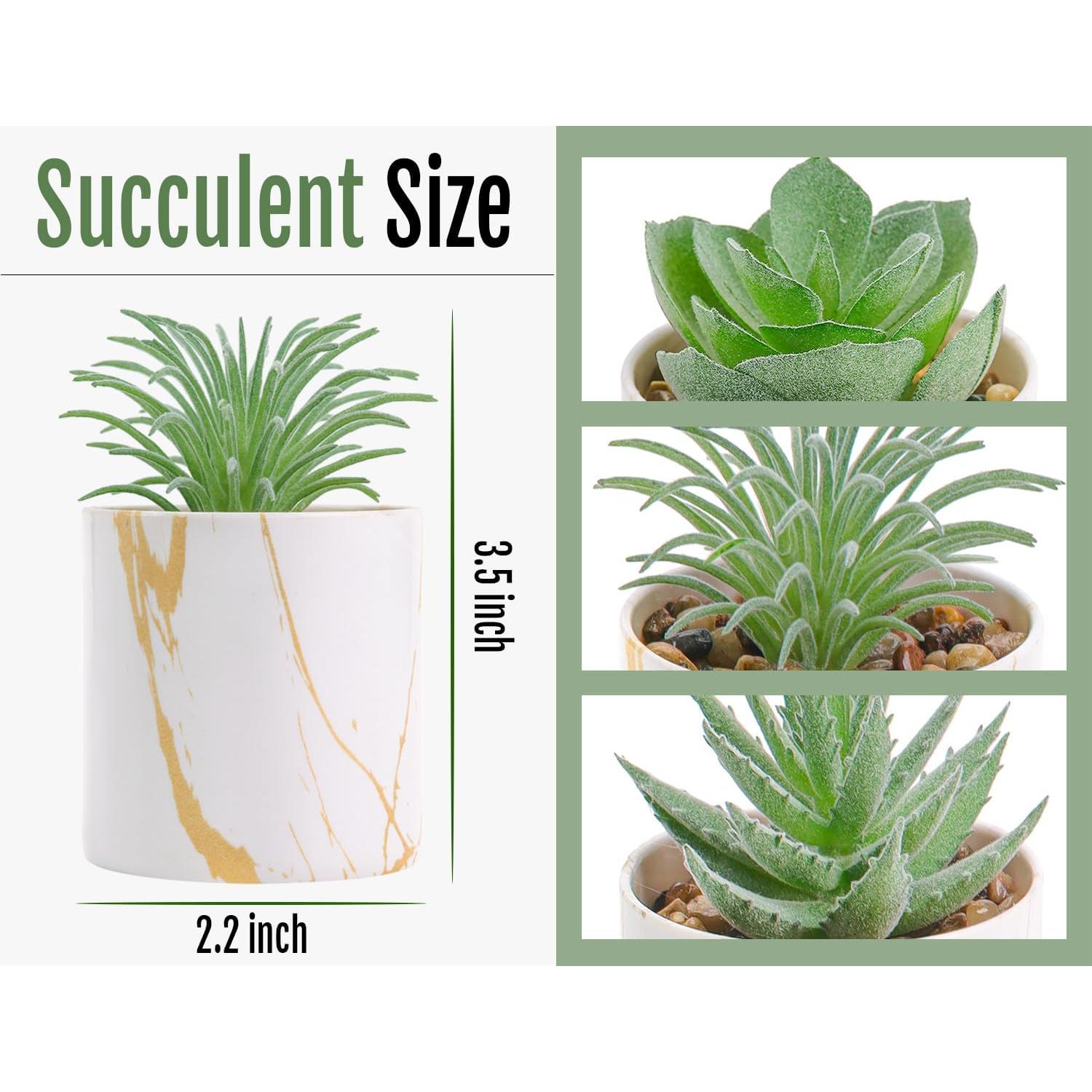 Plantas Artificiales Suculentas Der Rose - 3 Piezas Verde