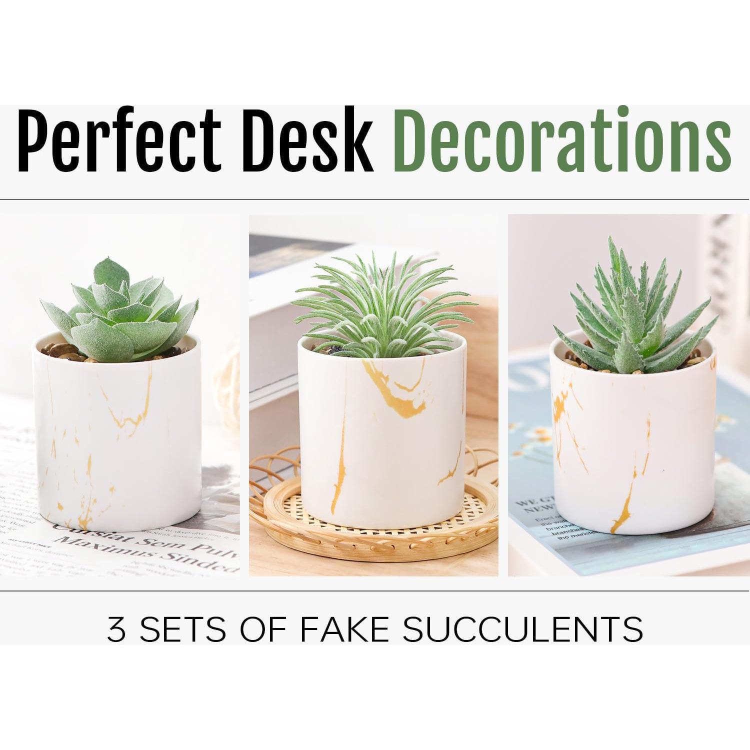 Plantas Artificiales Suculentas Der Rose - 3 Piezas Verde