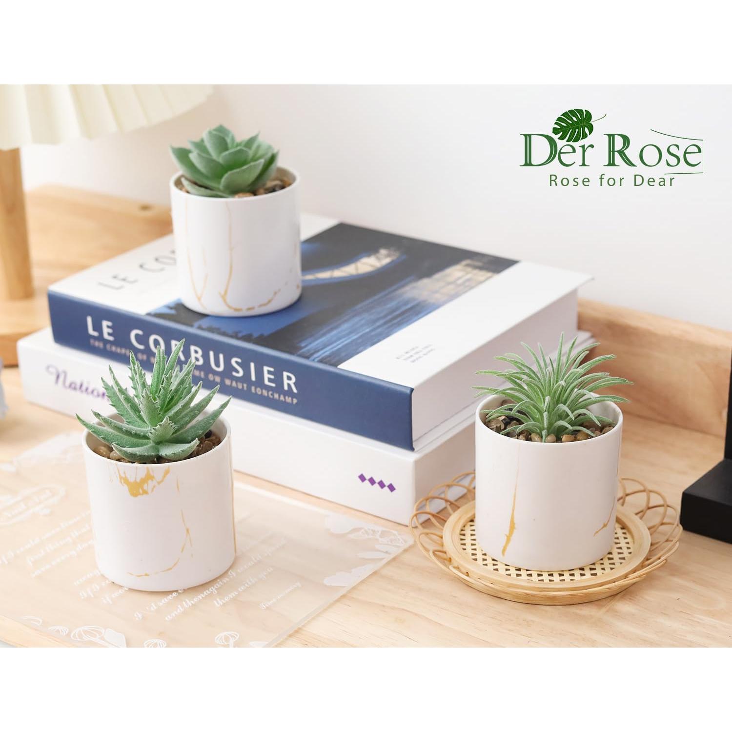 Plantas Artificiales Suculentas Der Rose - 3 Piezas Verde