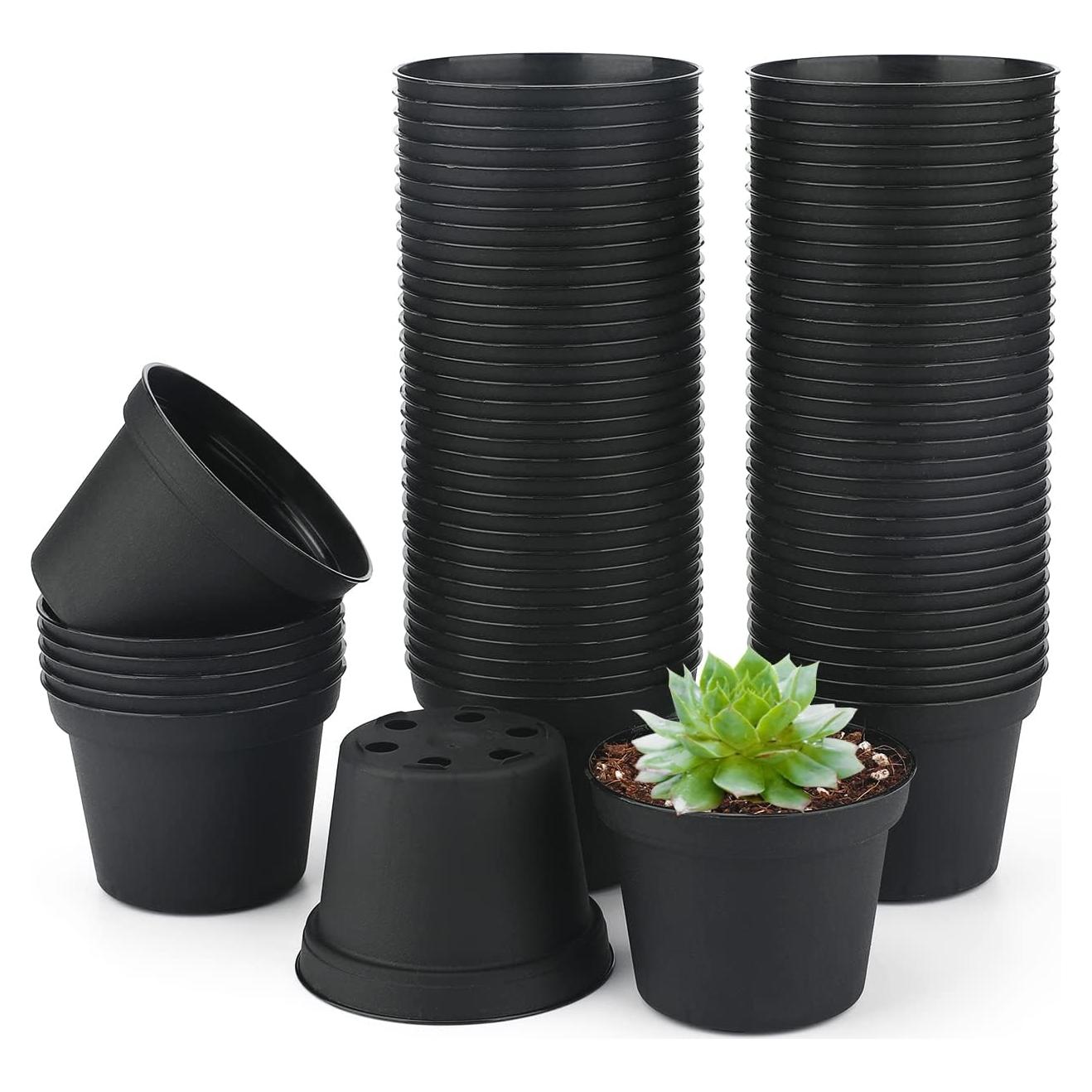 Macetas de Plástico KINGLAKE 100 Pcs 7.62 cm para Suculentas