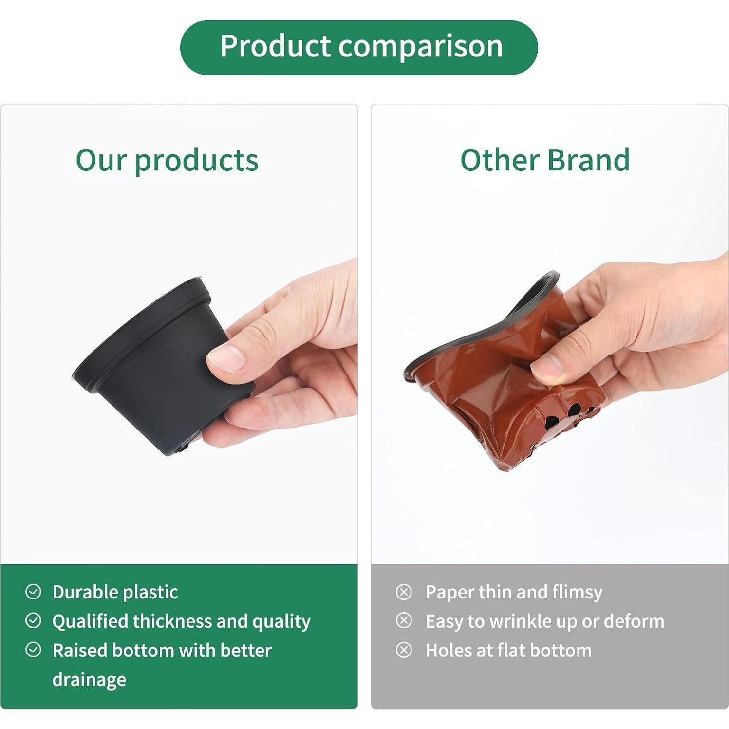 Macetas de Plástico KINGLAKE 100 Pcs 7.62 cm para Suculentas