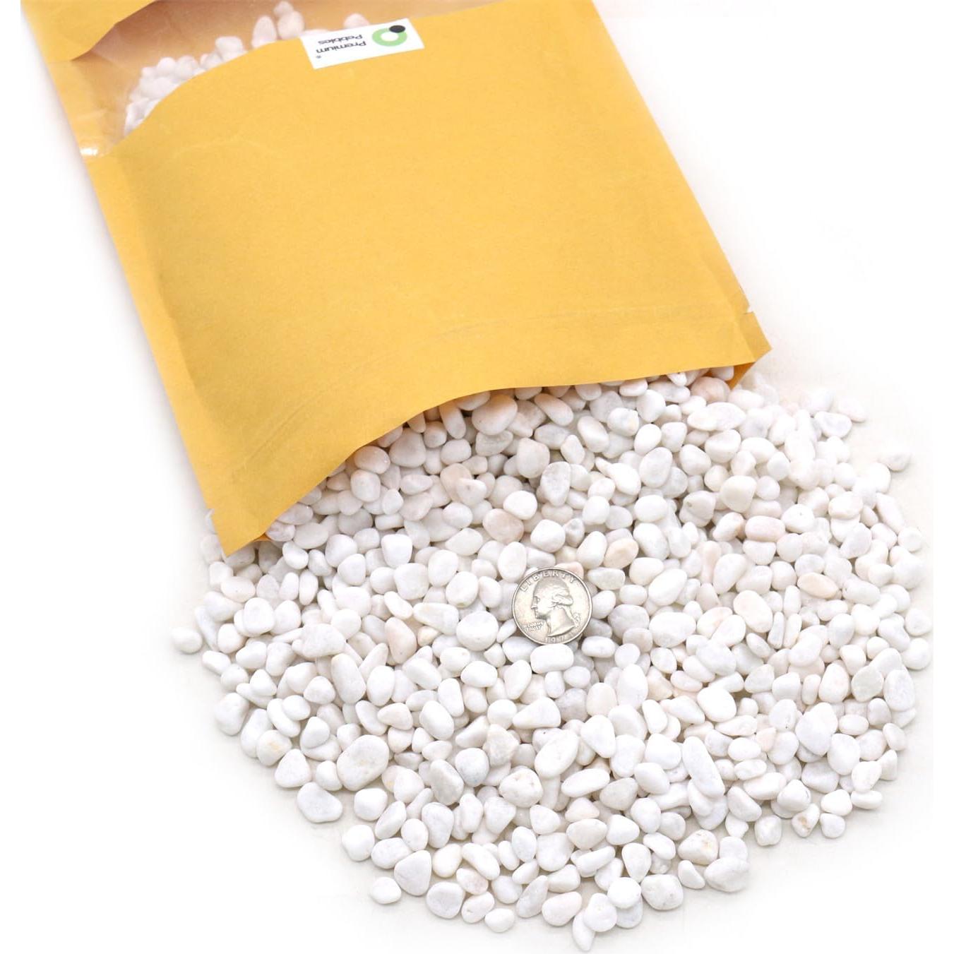 Piedras Decorativas Blancas Pulidas 0.5 cm 4 kg - Jardín