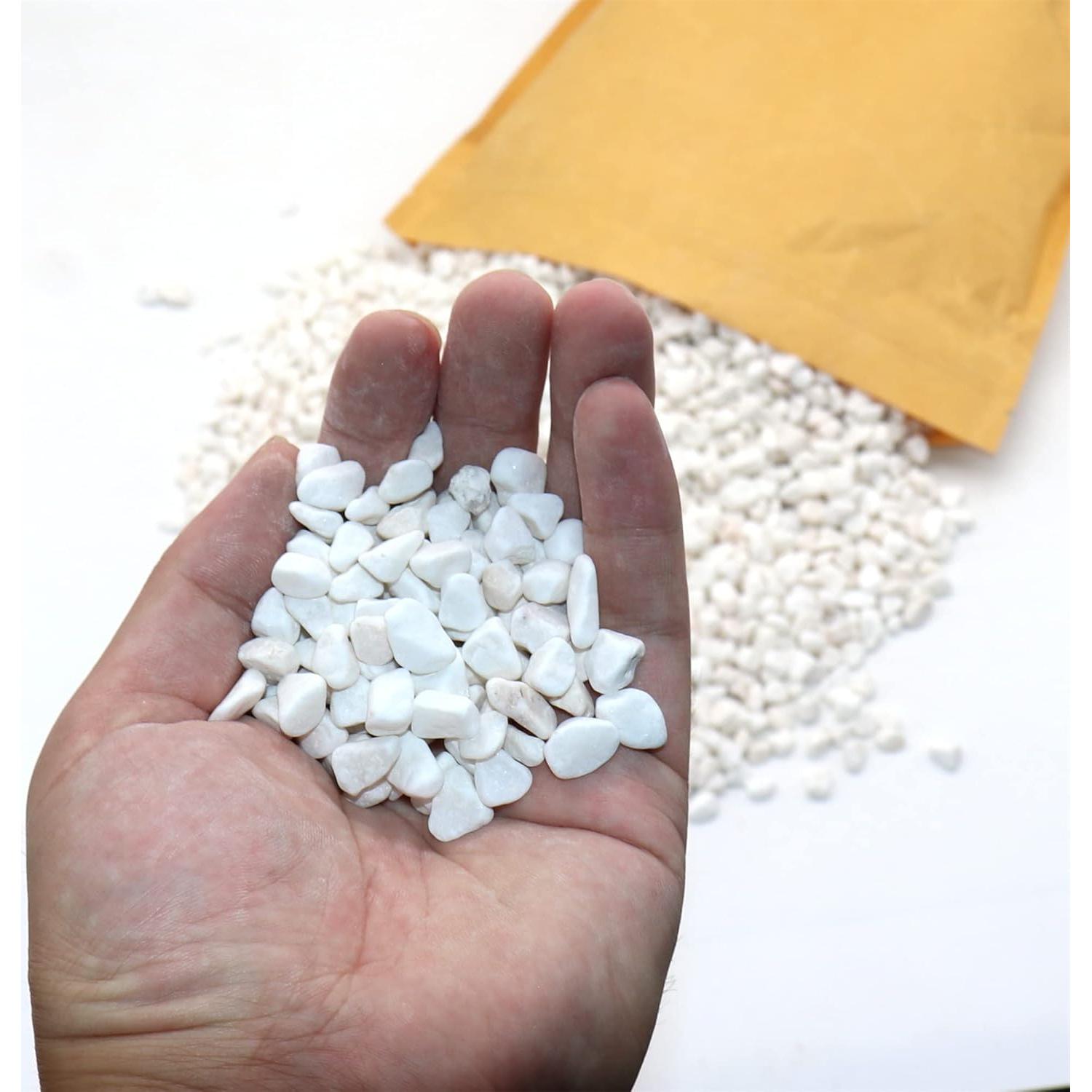 Piedras Decorativas Blancas Pulidas 0.5 cm 4 kg - Jardín