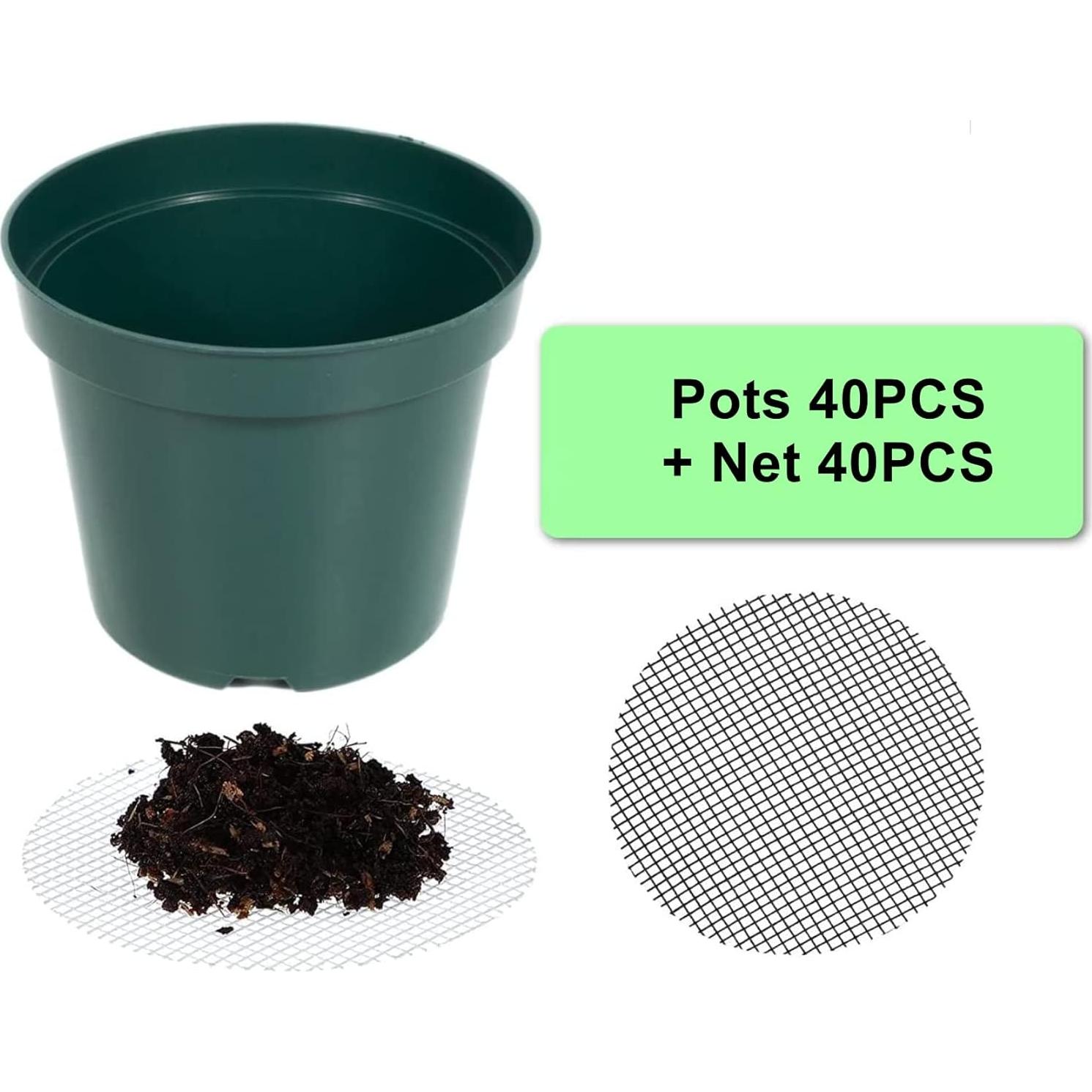 Paquete de 40 macetas de plástico 4" RooTrimmer con malla