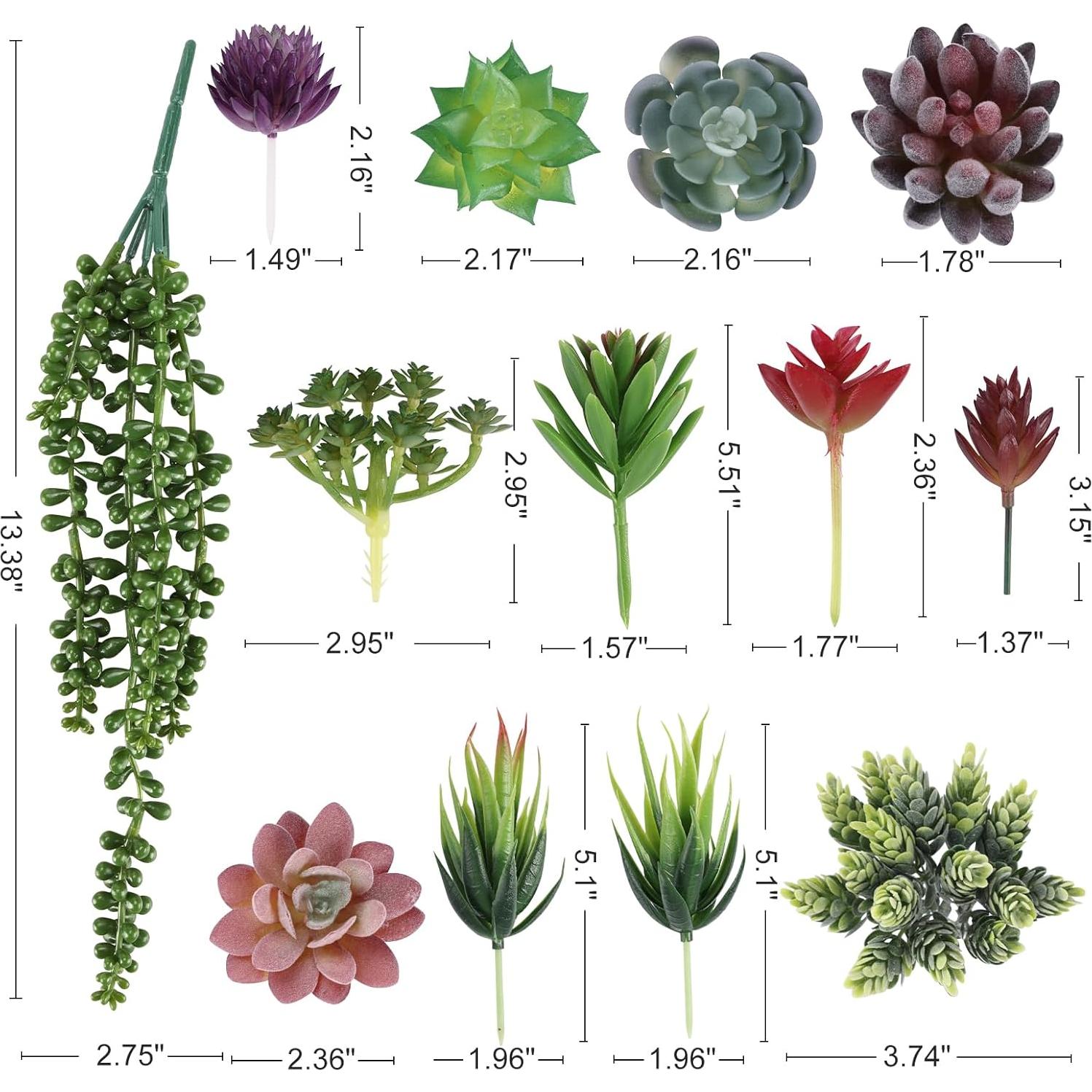 CEWOR 14pcs Suculentas Artificiales Realistas para Decoración