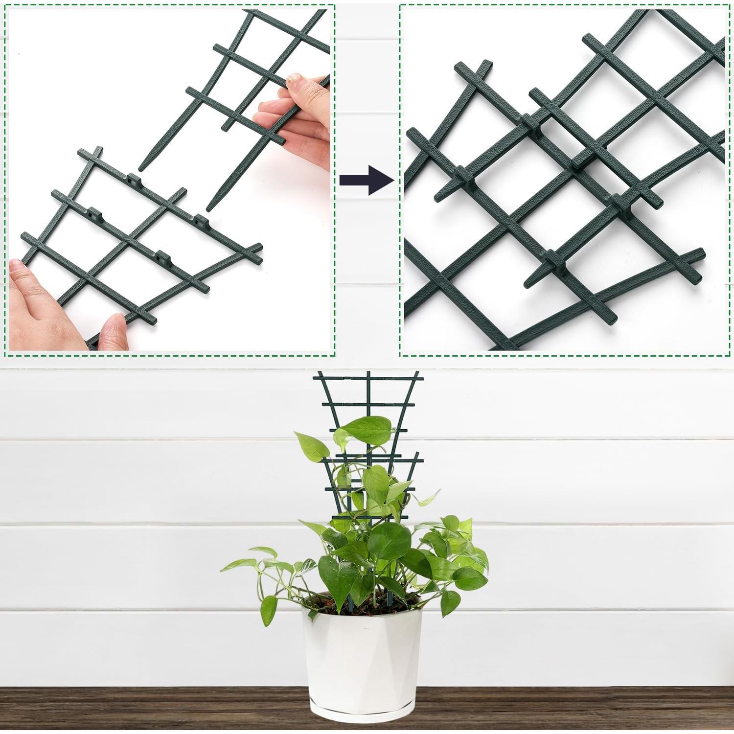 Paquete de 12 enrejados apilables SYWHXY para plantas 25x15cm