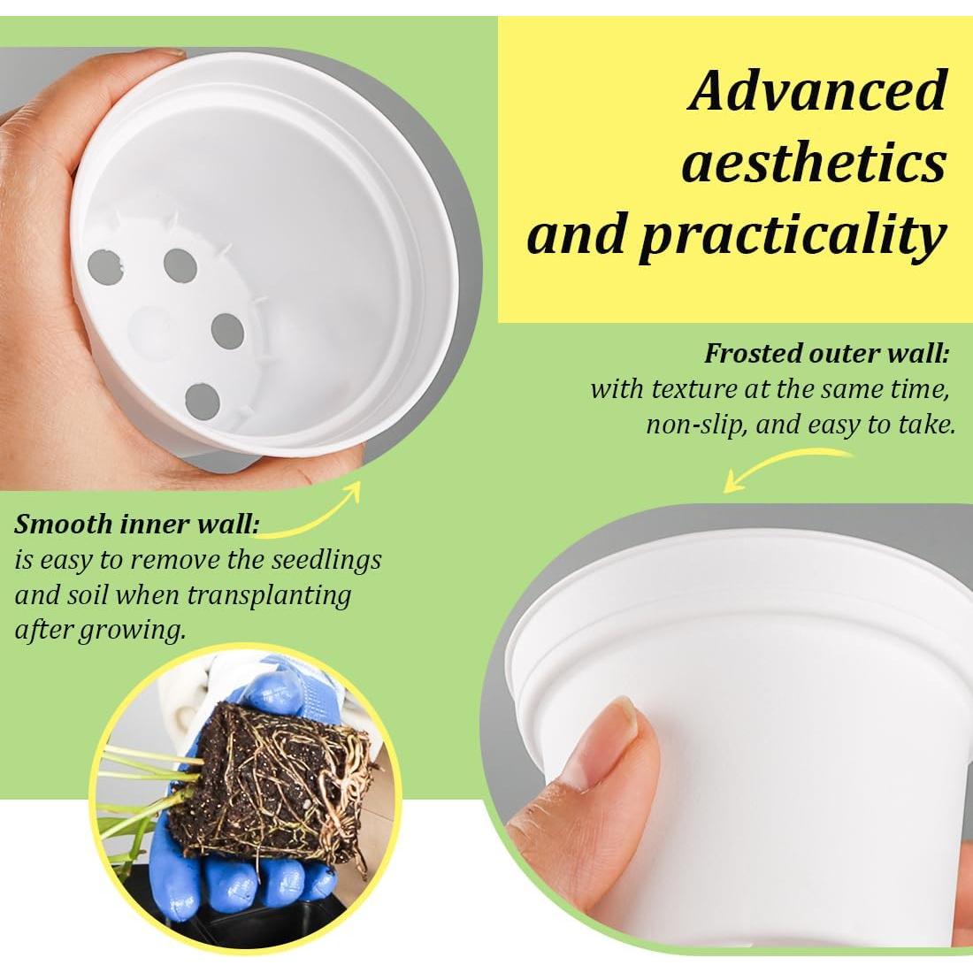 Paquete de 60 macetas de 7.62 cm blancas RooTrimmer