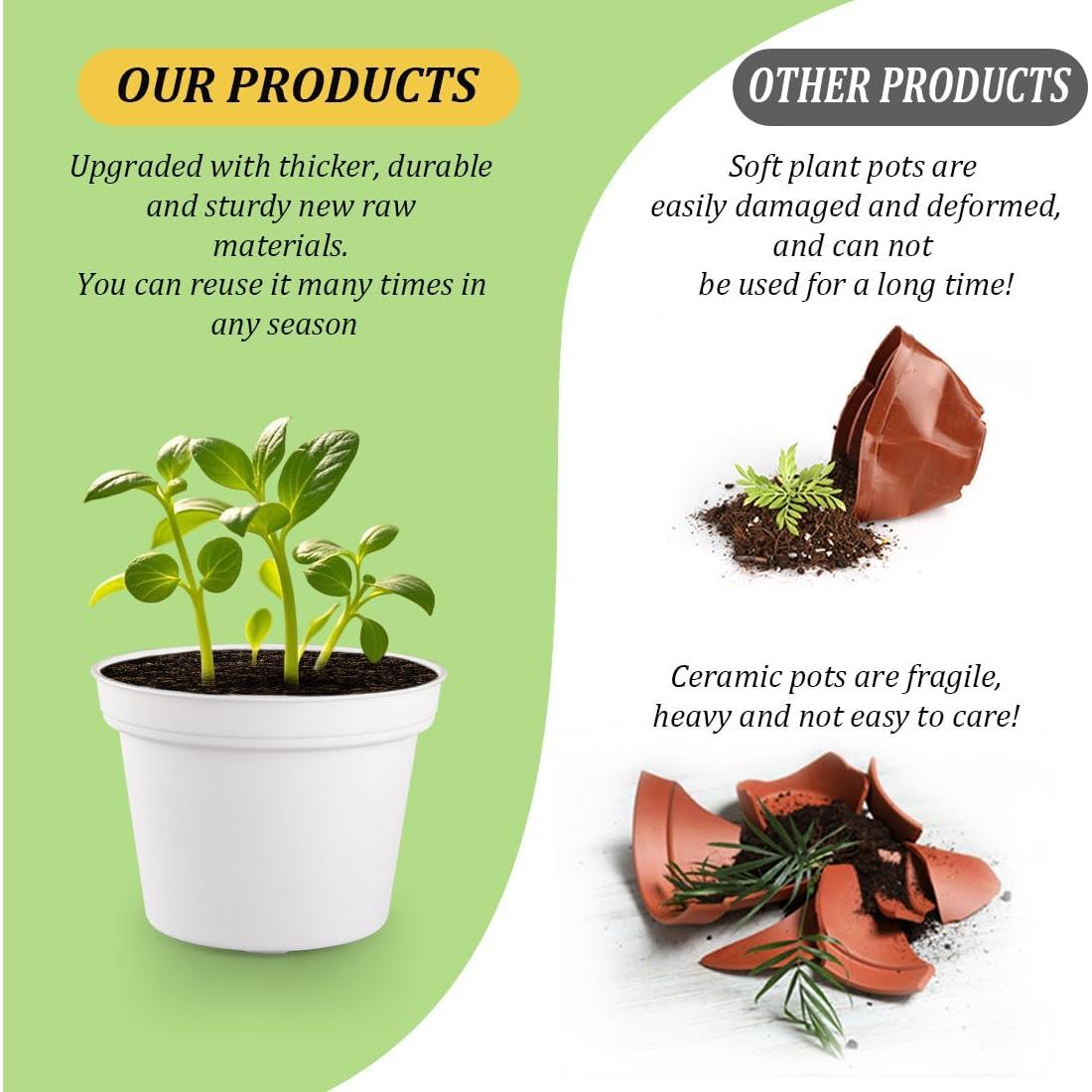 Paquete de 60 macetas de 7.62 cm blancas RooTrimmer