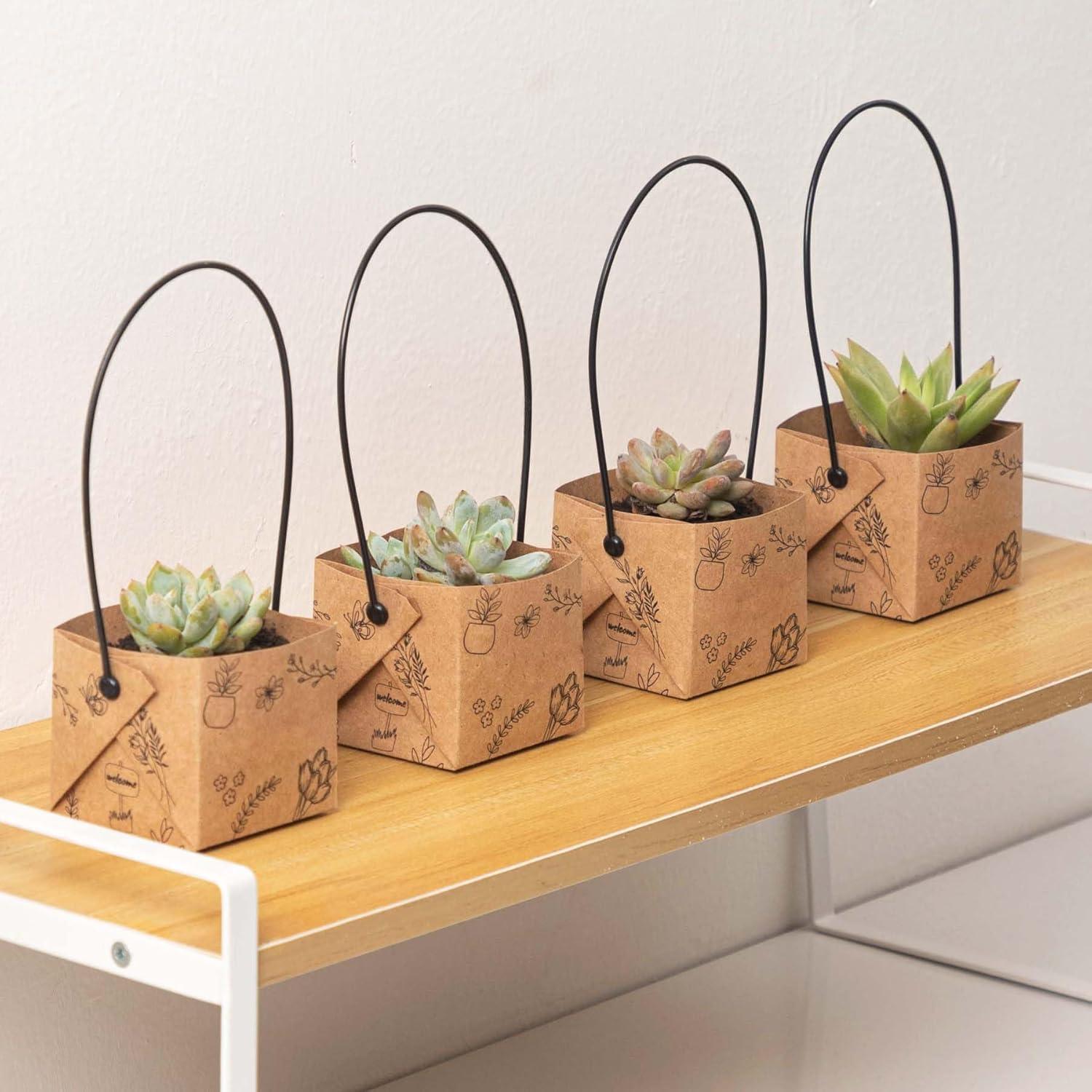 40 Bolsas de Envoltura para Suculentas Fayoula 5.1 cm Kraft