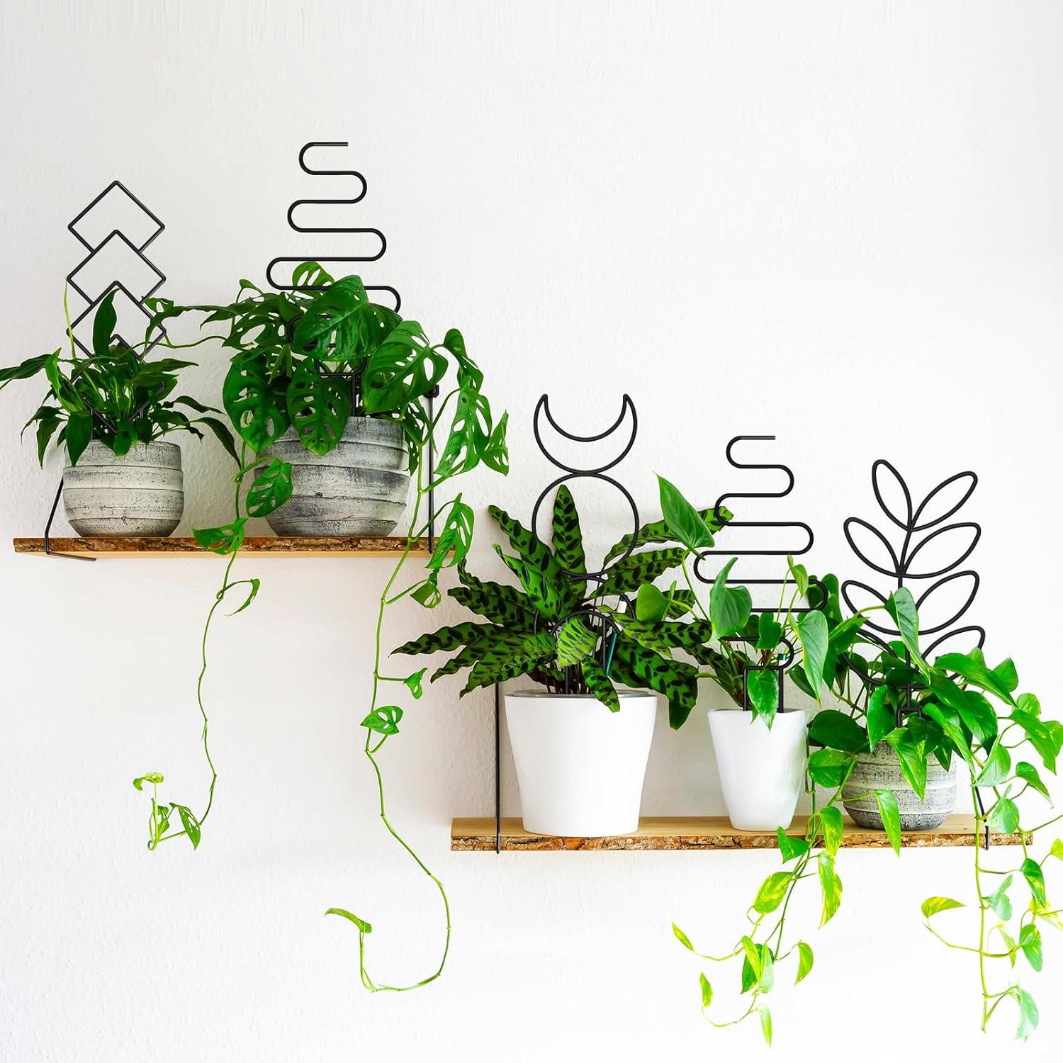 Trellis para Plantas Trepadoras Xeeol, Set de 4, Metal Negro