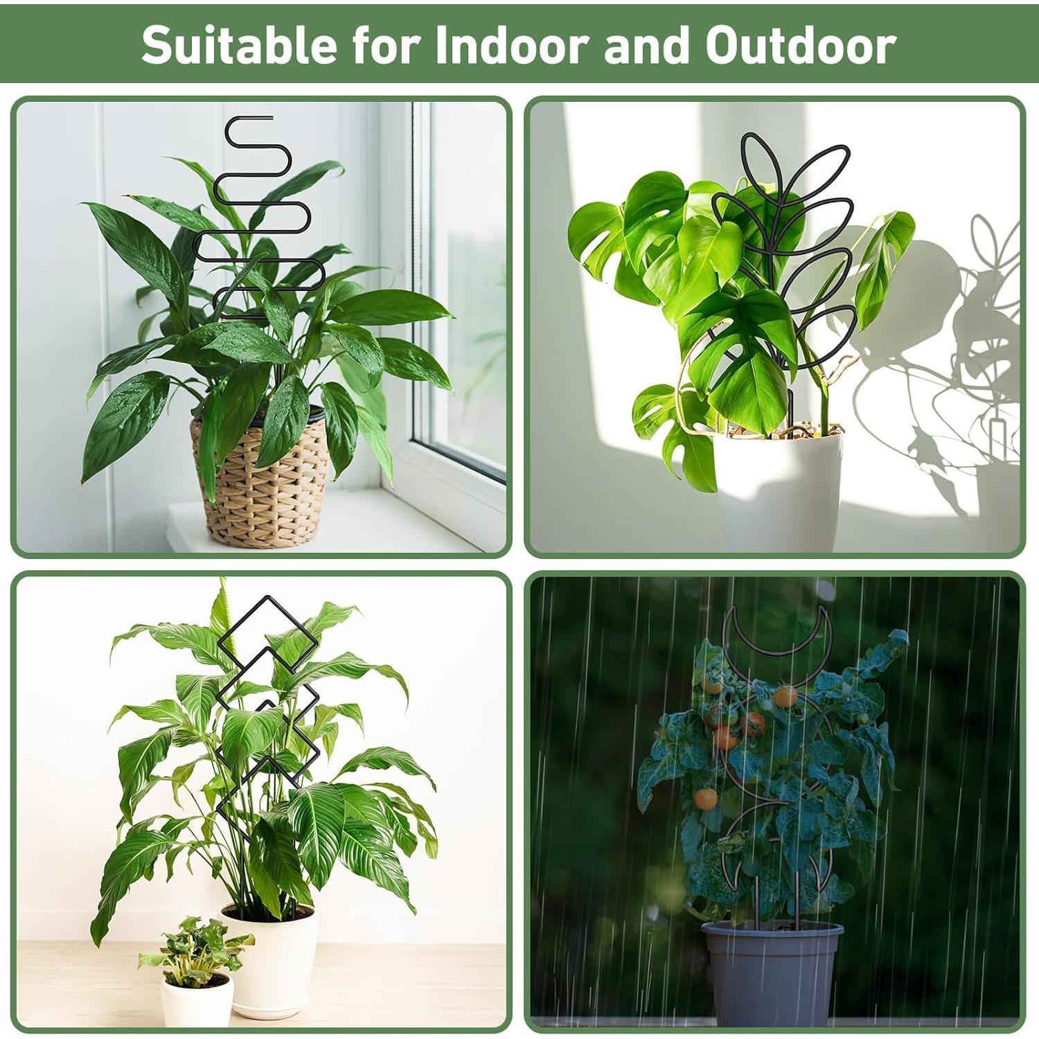 Trellis para Plantas Trepadoras Xeeol, Set de 4, Metal Negro