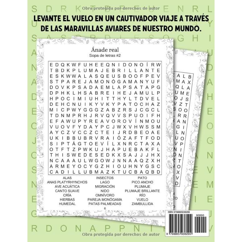 Aves Del Mundo Sopa De Letras En Español Para Adultos: Letra Grande - El Mundo De Los Pájaros Sopa De Letras Para Mayores Con Soluciones (Spanish Edition)
