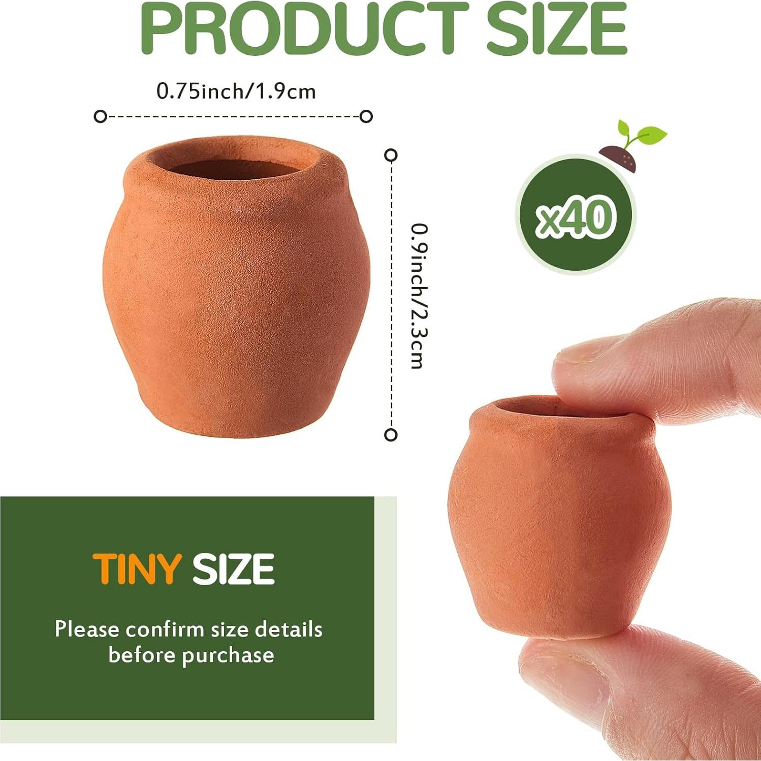 Set de 40 Macetas de Arcilla Terracota RimCereal 2.3x1.9 cm