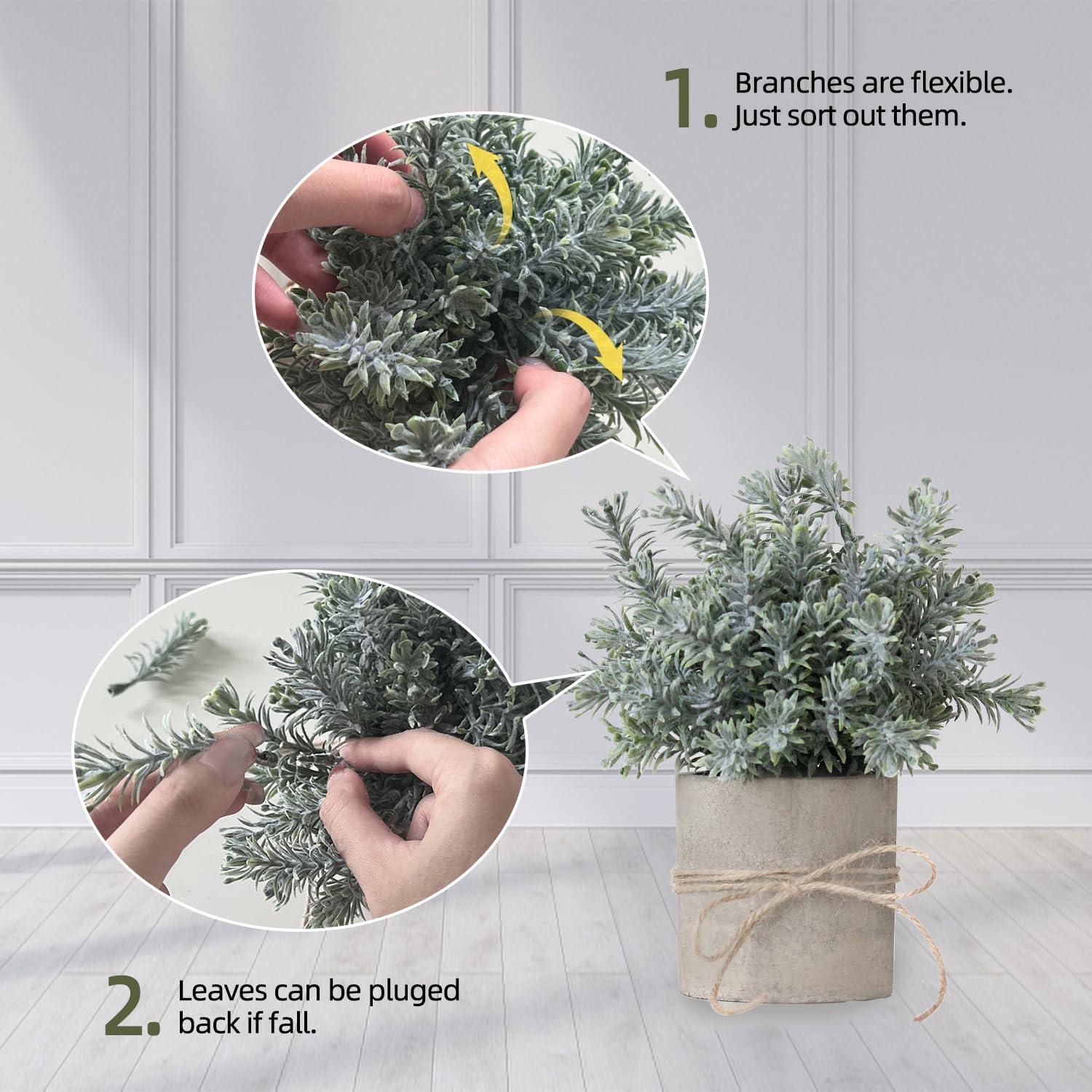 Paquete de 4 Plantas Falsas PENGYEE en Maceta Blanca 24.1 cm