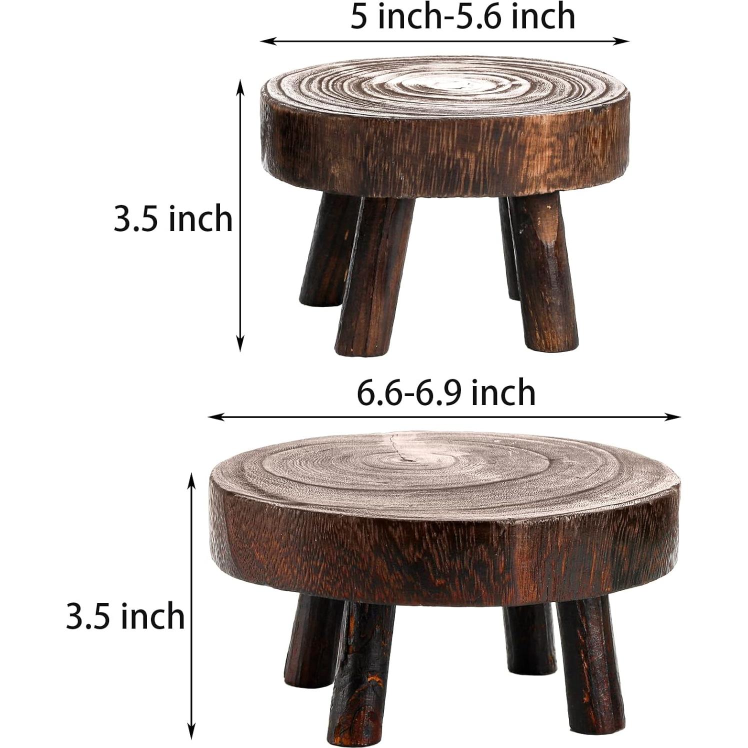 Juego de 2 Taburetes de Madera TOPZEA para Plantas 12-17 cm