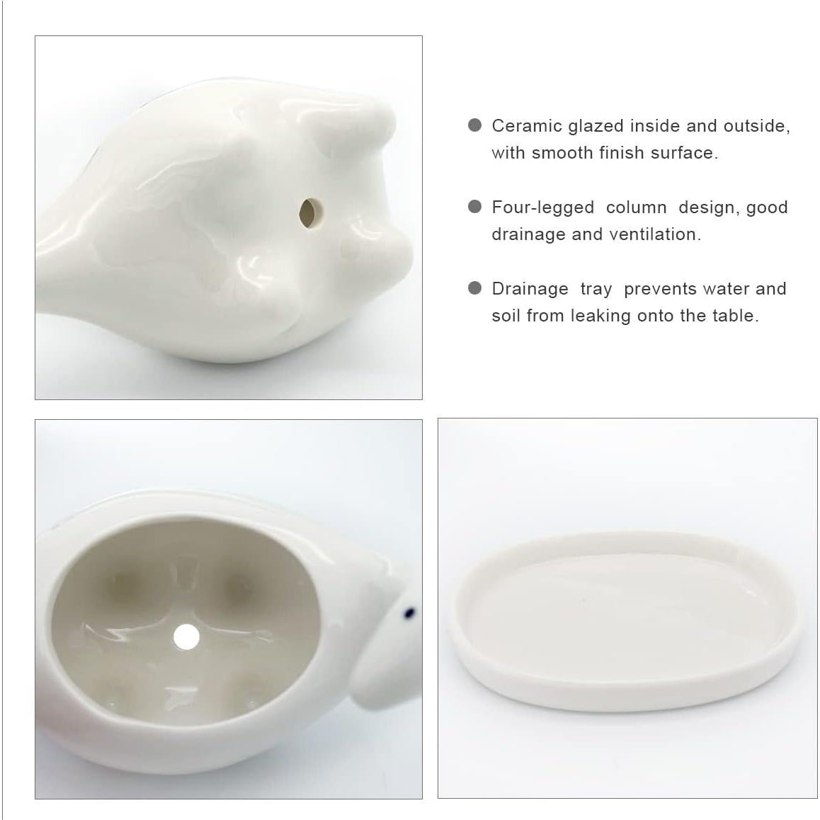 Maceta Cerámica Dinosaurio GeLive para Suculentas 12.95 cm