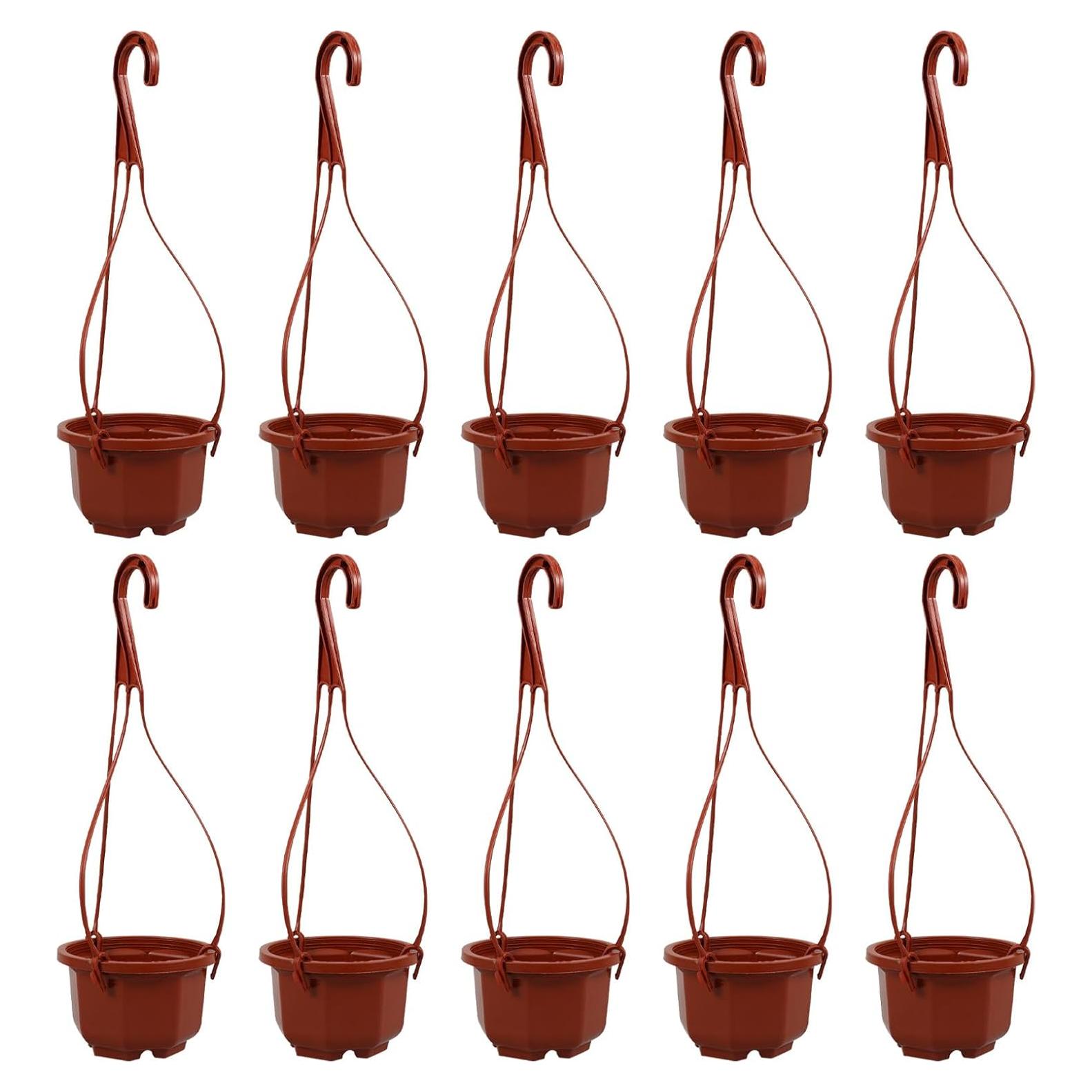 10 Macetas Colgantes Mipcase de Plástico 25x10cm Rojo Oscuro
