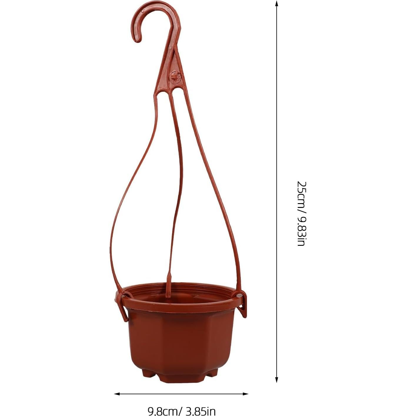 10 Macetas Colgantes Mipcase de Plástico 25x10cm Rojo Oscuro