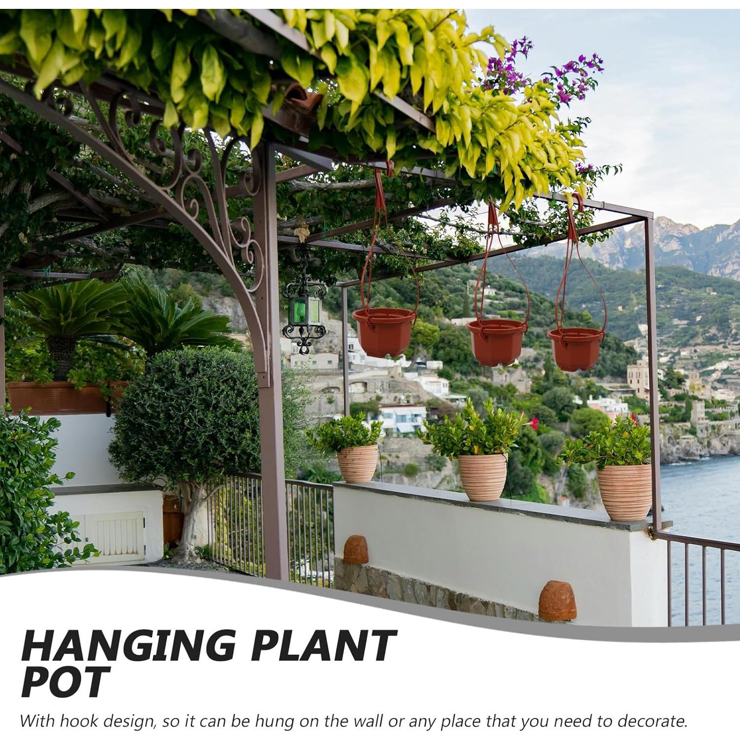 10 Macetas Colgantes Mipcase de Plástico 25x10cm Rojo Oscuro