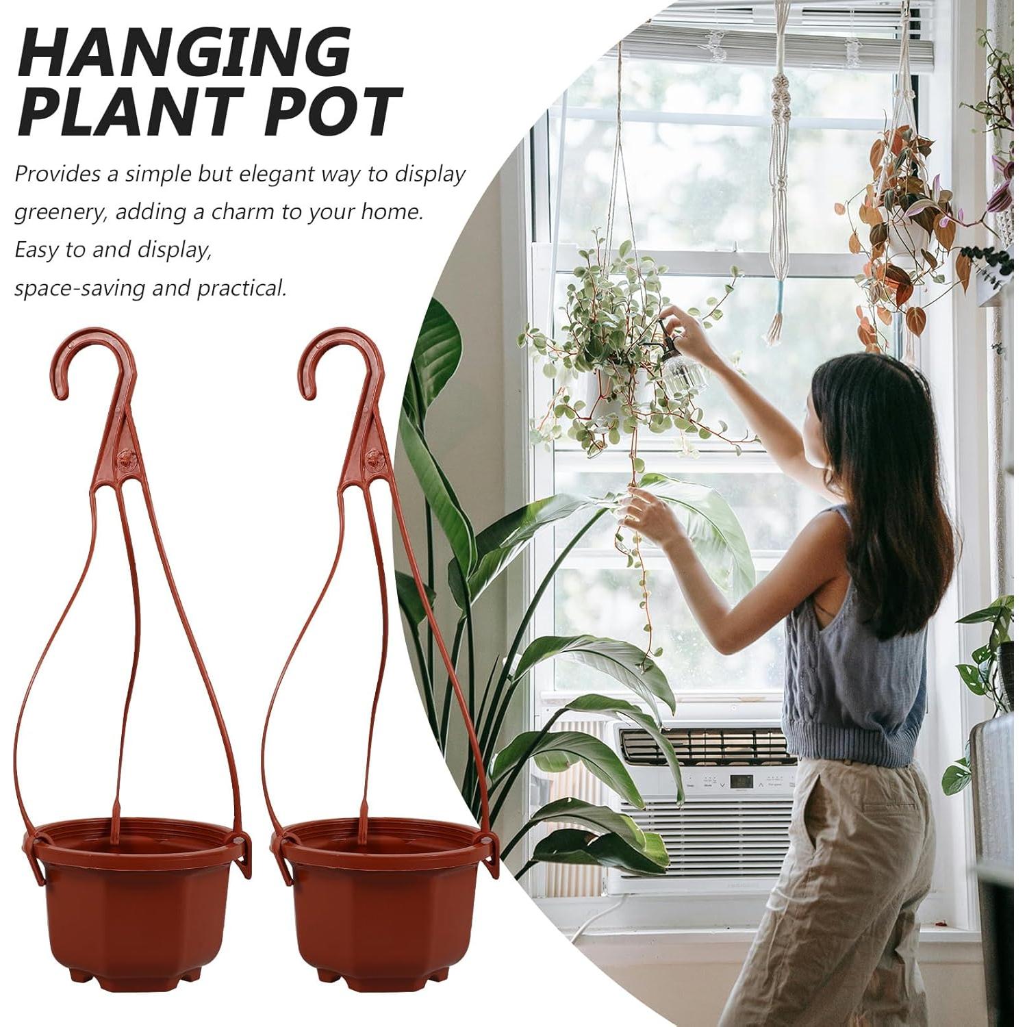 10 Macetas Colgantes Mipcase de Plástico 25x10cm Rojo Oscuro