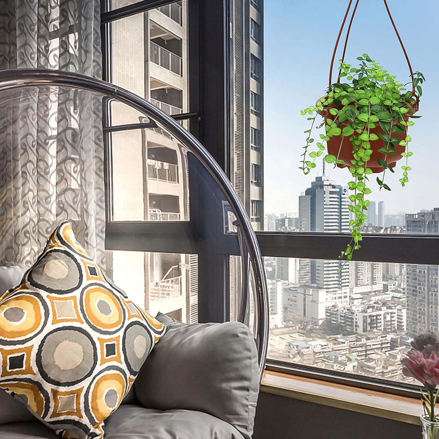 10 Macetas Colgantes Mipcase de Plástico 25x10cm Rojo Oscuro