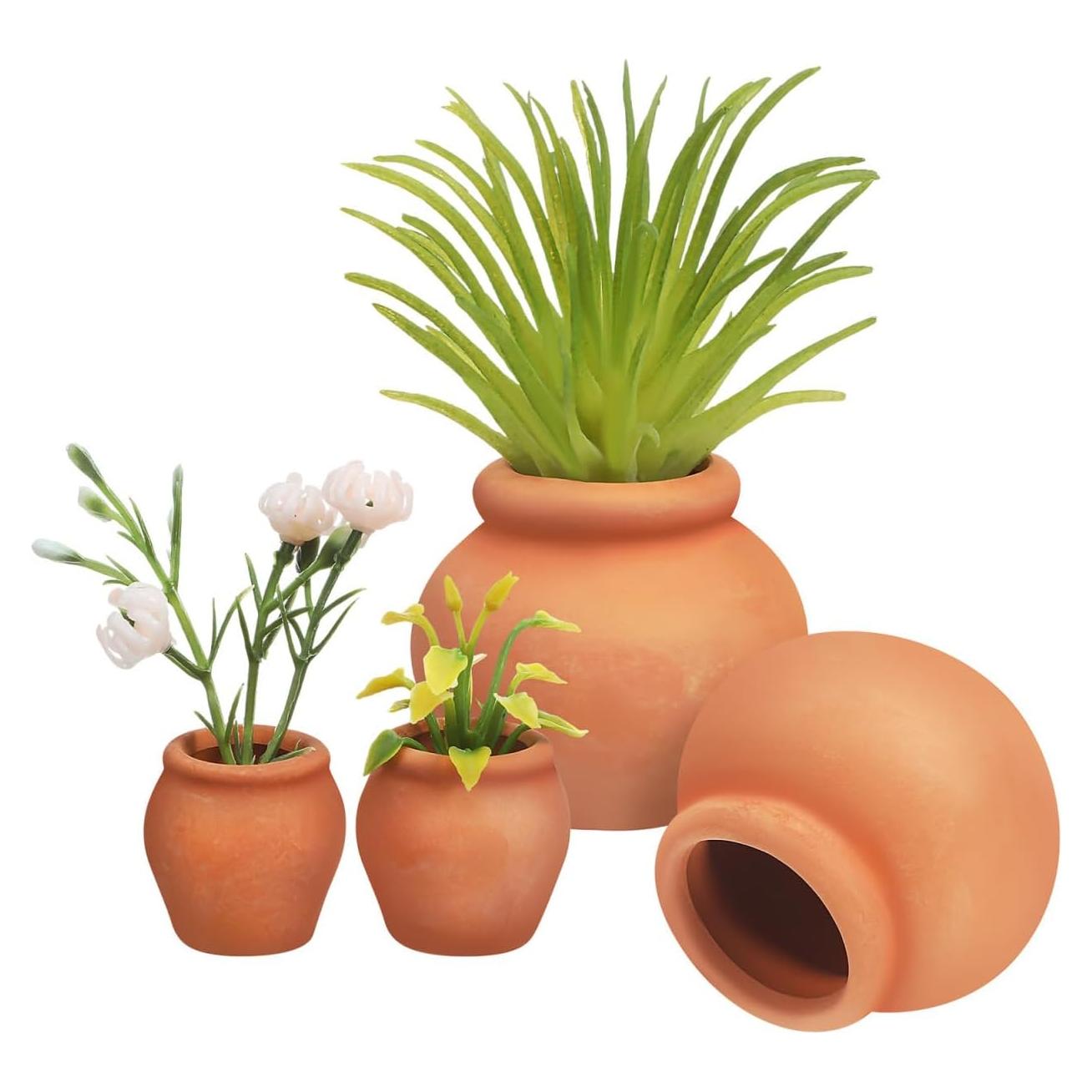 Macetas Miniatura de Terracota BESPORTBLE 4Pcs 3.2x2.2cm