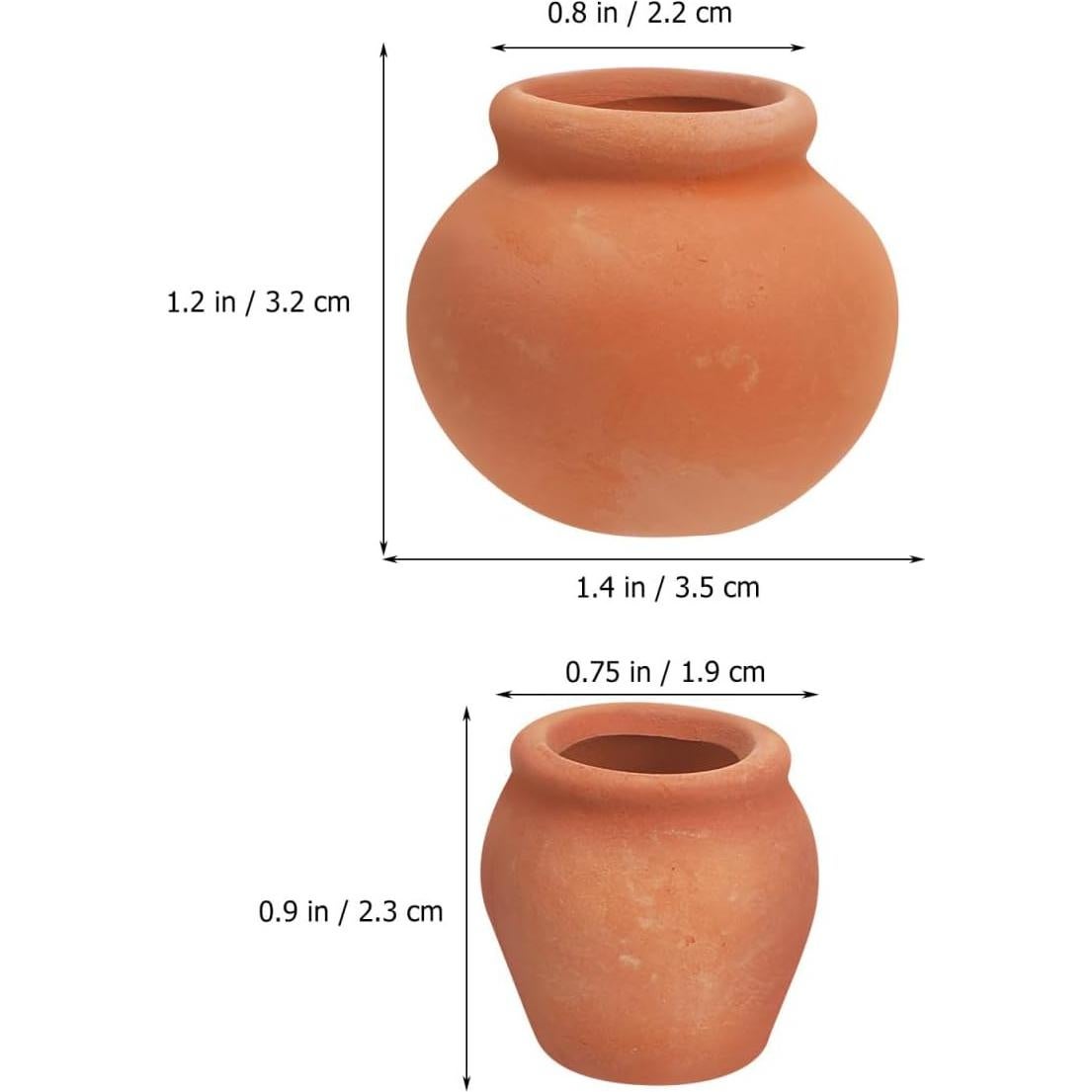 Macetas Miniatura de Terracota BESPORTBLE 4Pcs 3.2x2.2cm