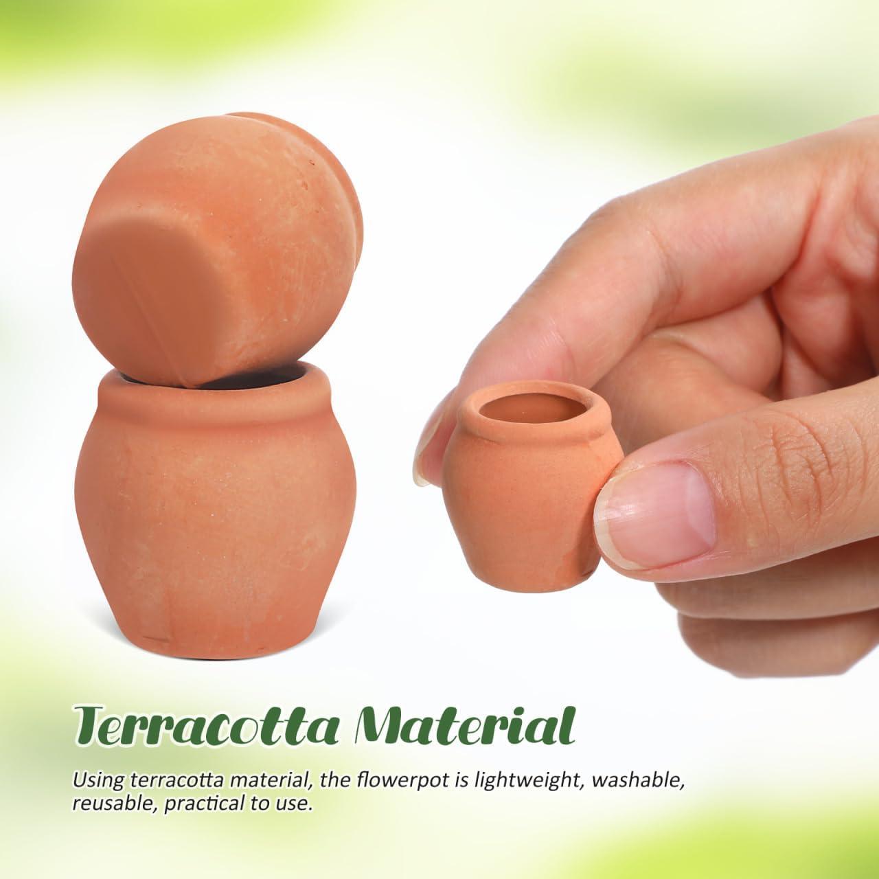 Macetas Miniatura de Terracota BESPORTBLE 4Pcs 3.2x2.2cm