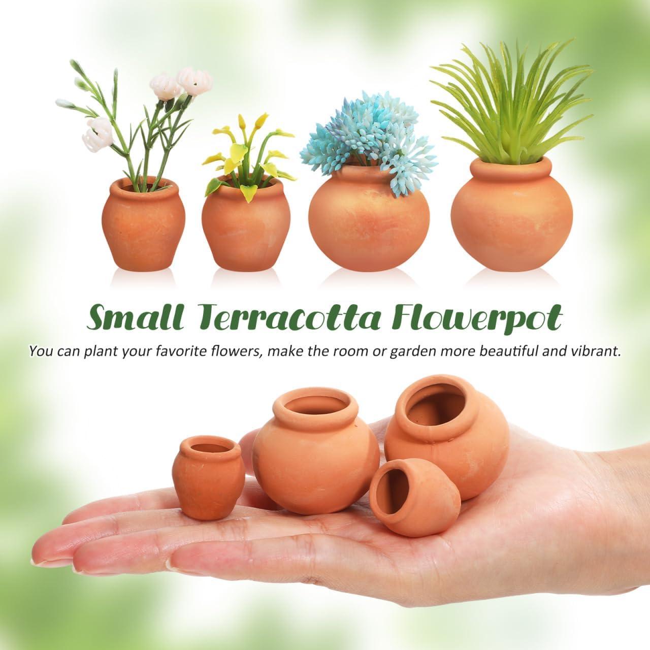 Macetas Miniatura de Terracota BESPORTBLE 4Pcs 3.2x2.2cm