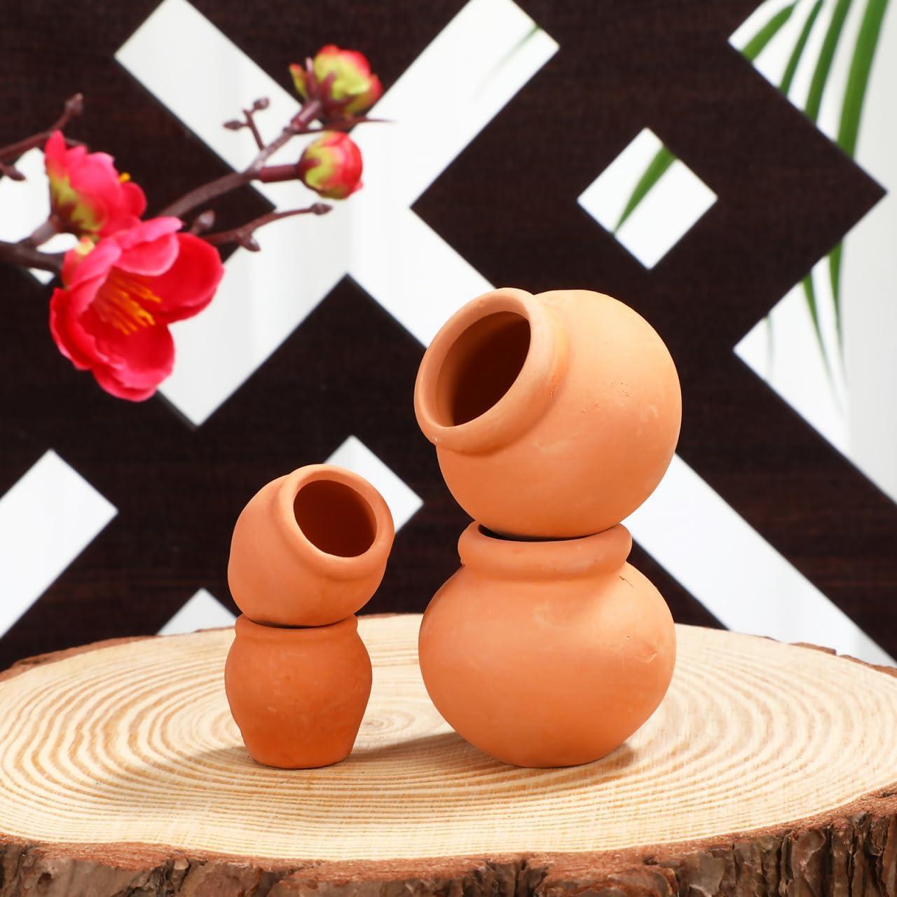 Macetas Miniatura de Terracota BESPORTBLE 4Pcs 3.2x2.2cm