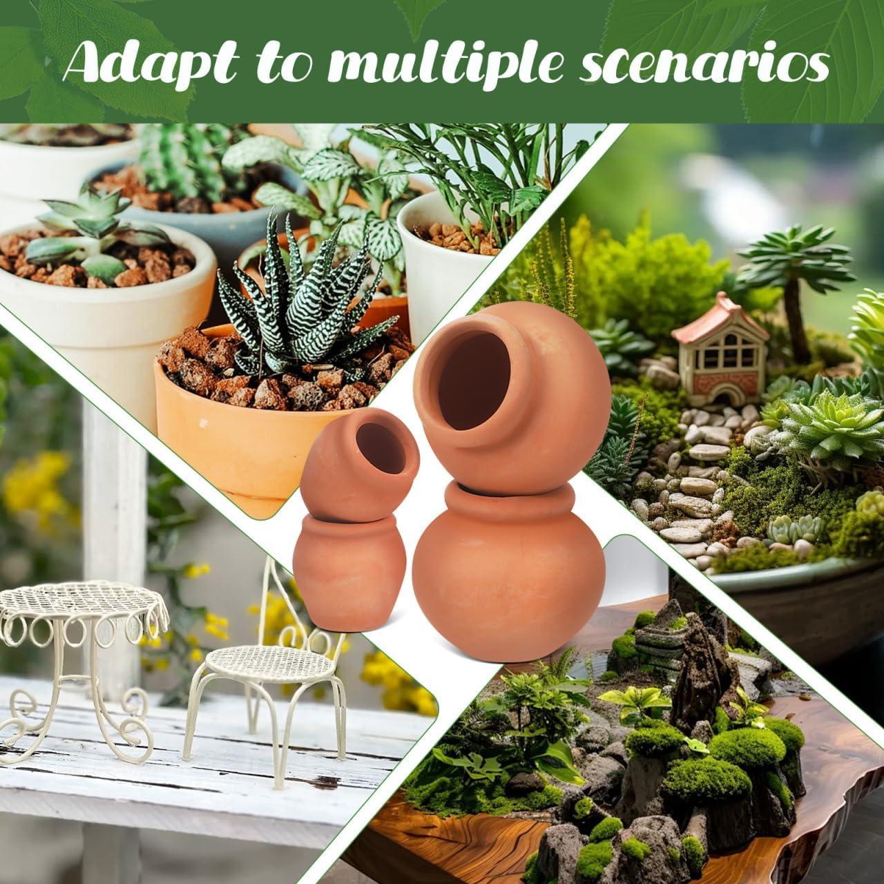 Macetas Miniatura de Terracota BESPORTBLE 4Pcs 3.2x2.2cm